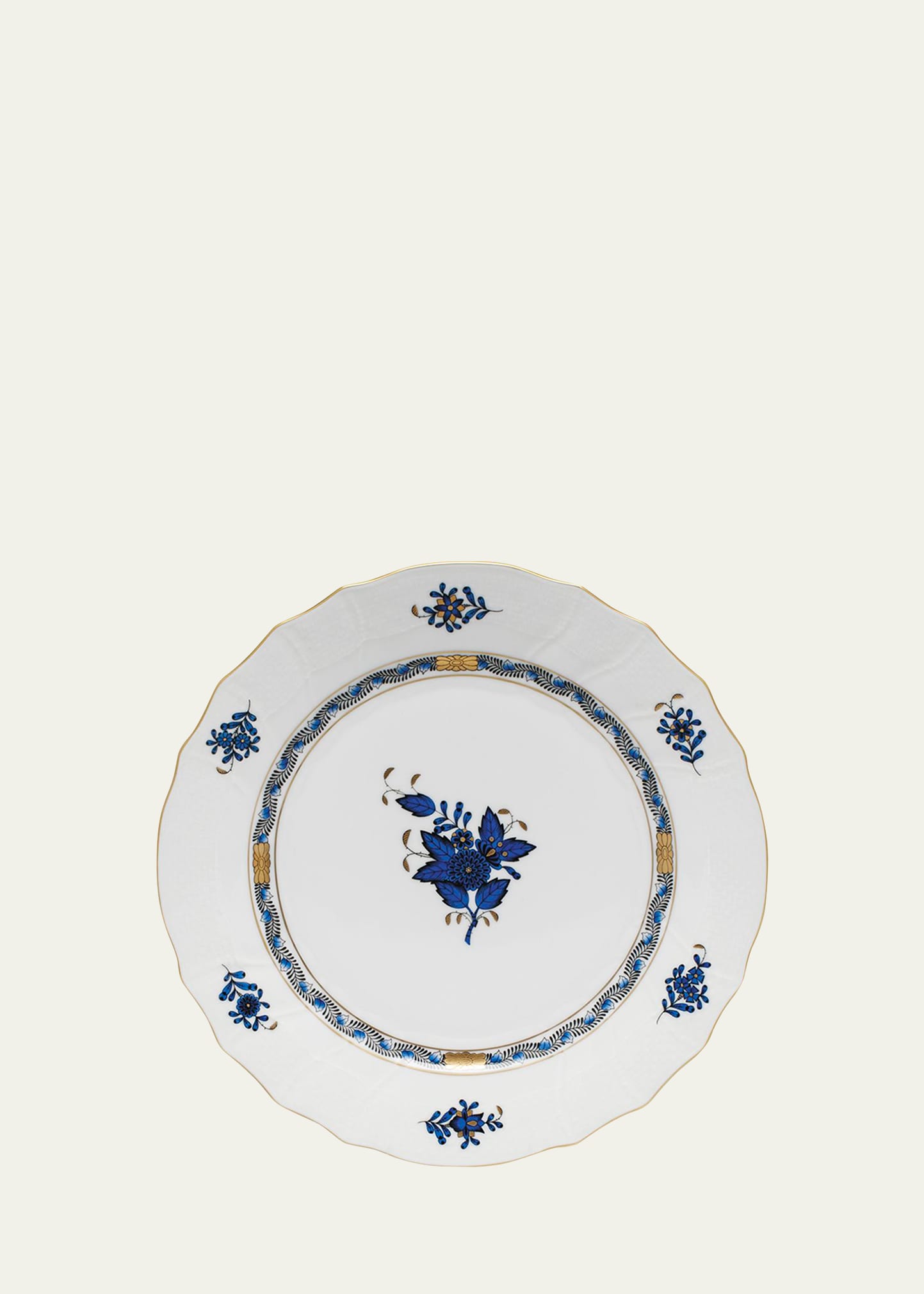 Chinese Bouquet Black Sapphire Dinner Plate