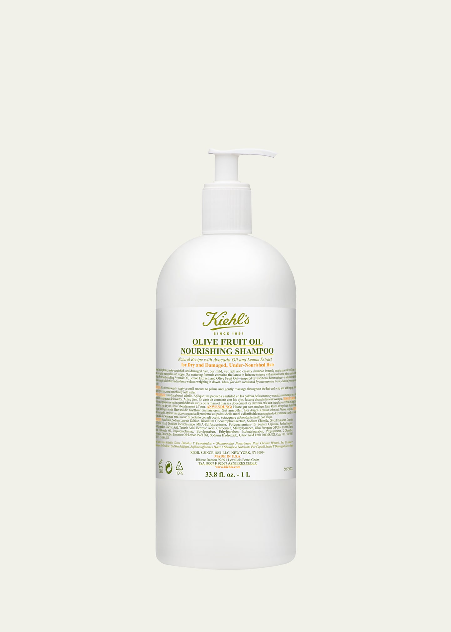 Olive Fruit Oil Nourishing Shampoo, 1 liter / 33.8 oz.