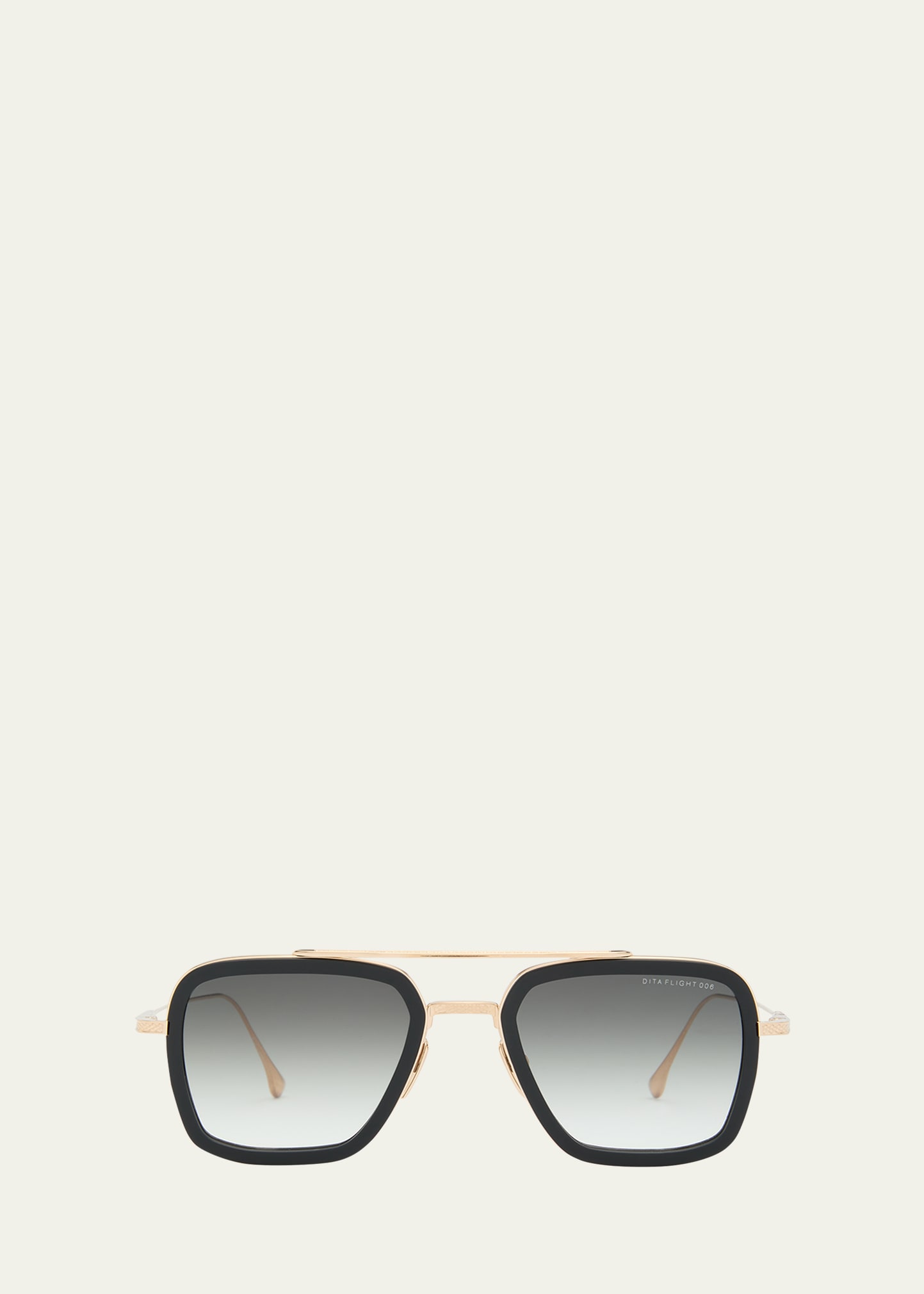 Dita Flight.006 Dt 7806-b-blk-gld-52 Unisex Aviator Sunglasses In Black