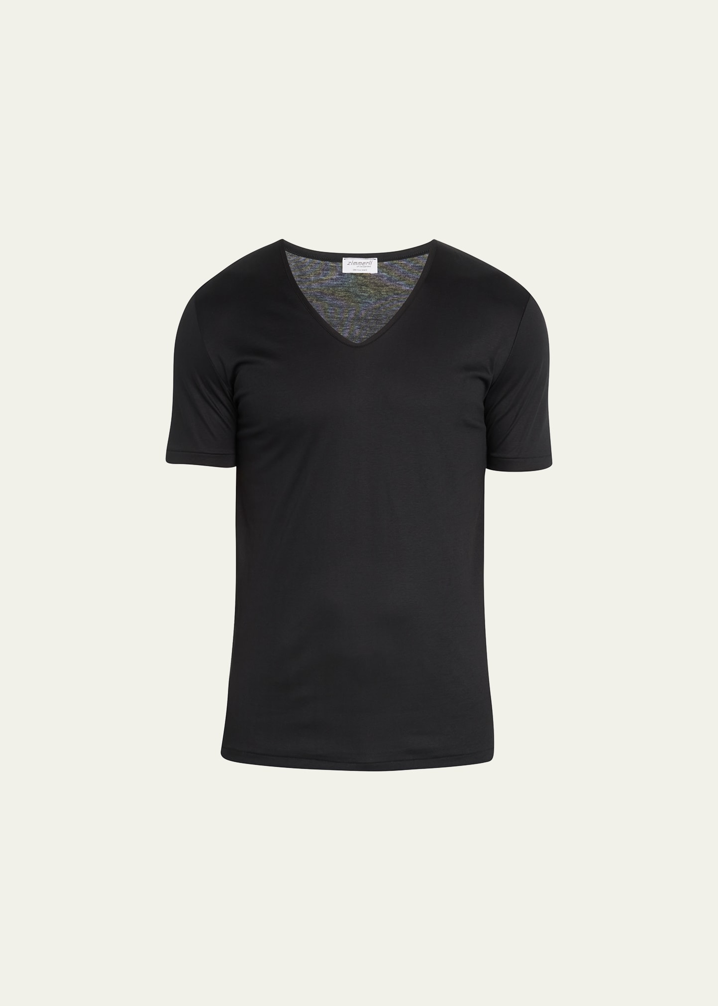 Shop Zimmerli Men's Sea Island V-neck Cotton T-shirt In Black