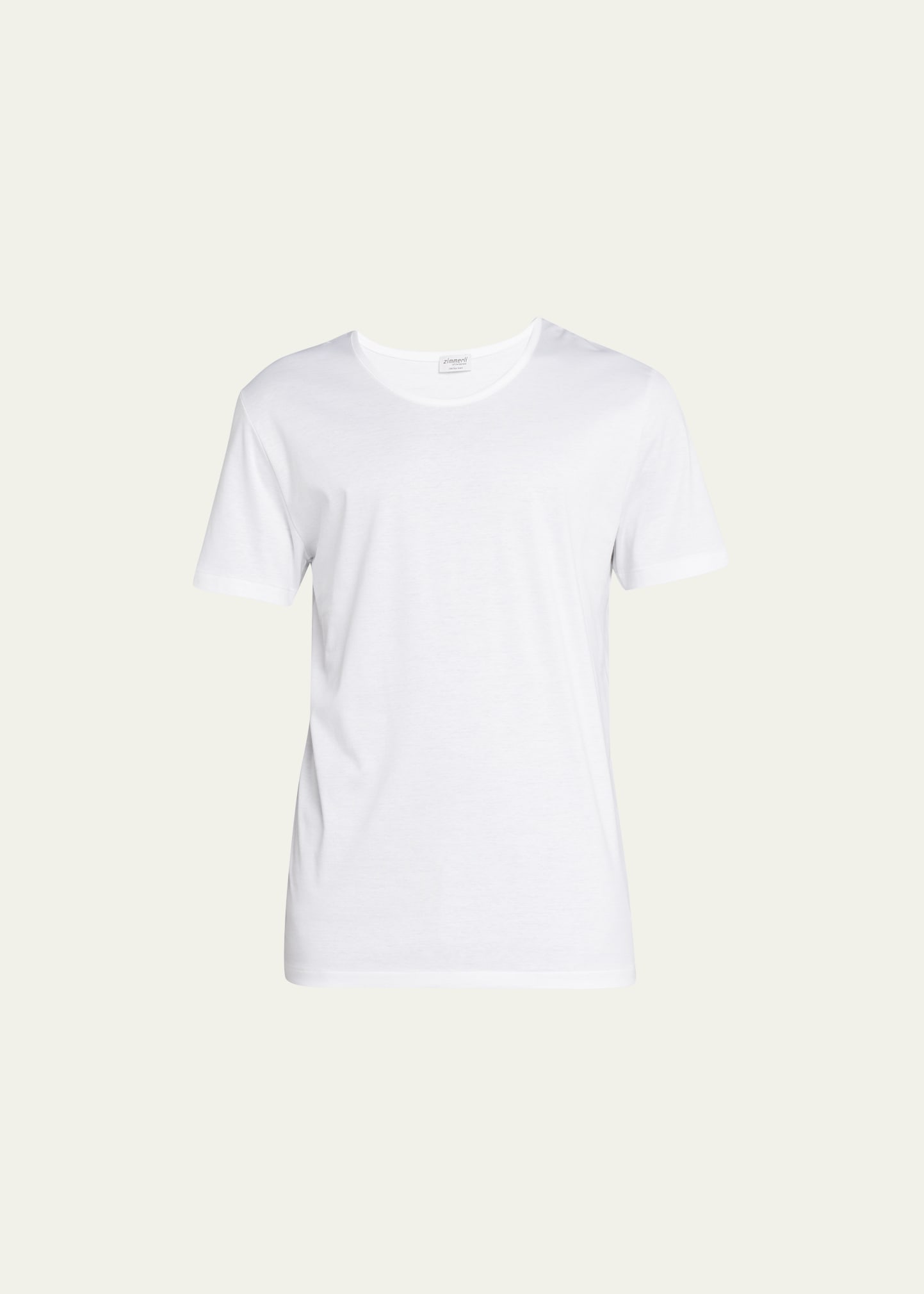 Shop Zimmerli Men's Sea Island Scoop Neck T-shirt In White
