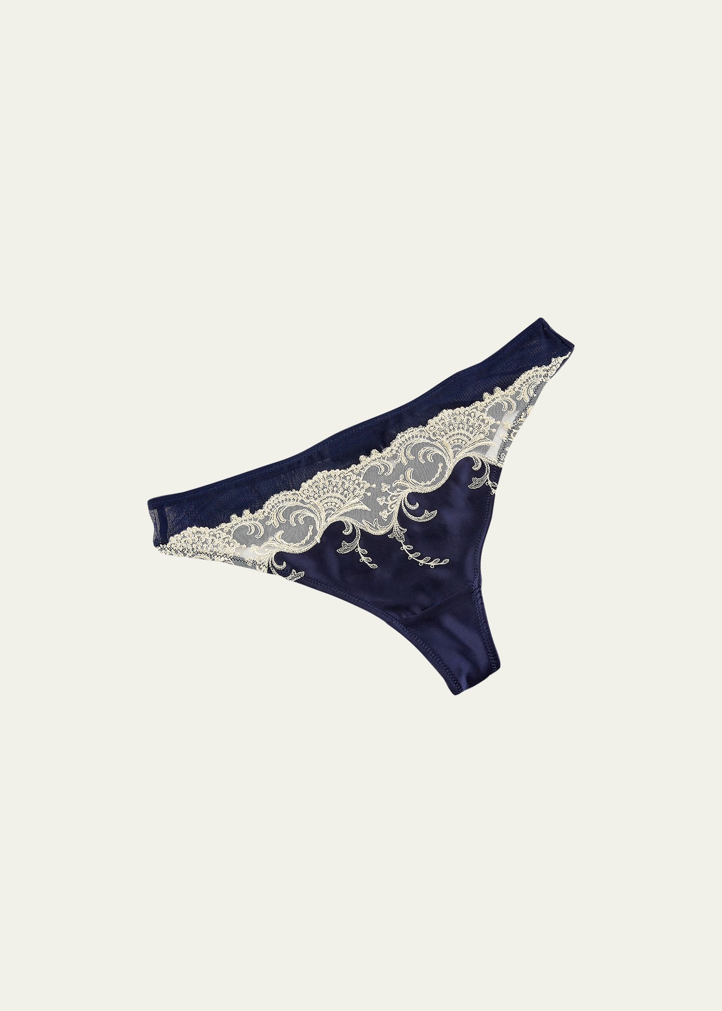 Lise Charmel Embroidered Satin Thong