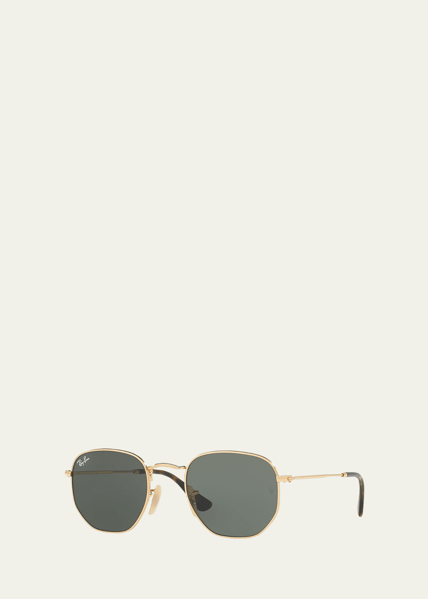 Ray Ban Men's Hexagonal Metal Sunglasses, Green/gold In Gold Green