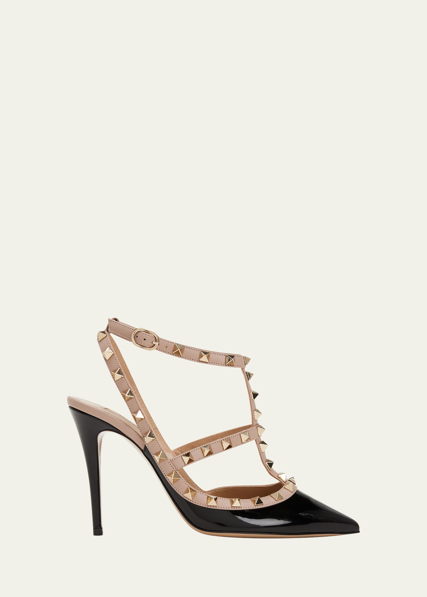 Shop Valentino Rockstud 100mm Slingback High-heel Pumps In Black