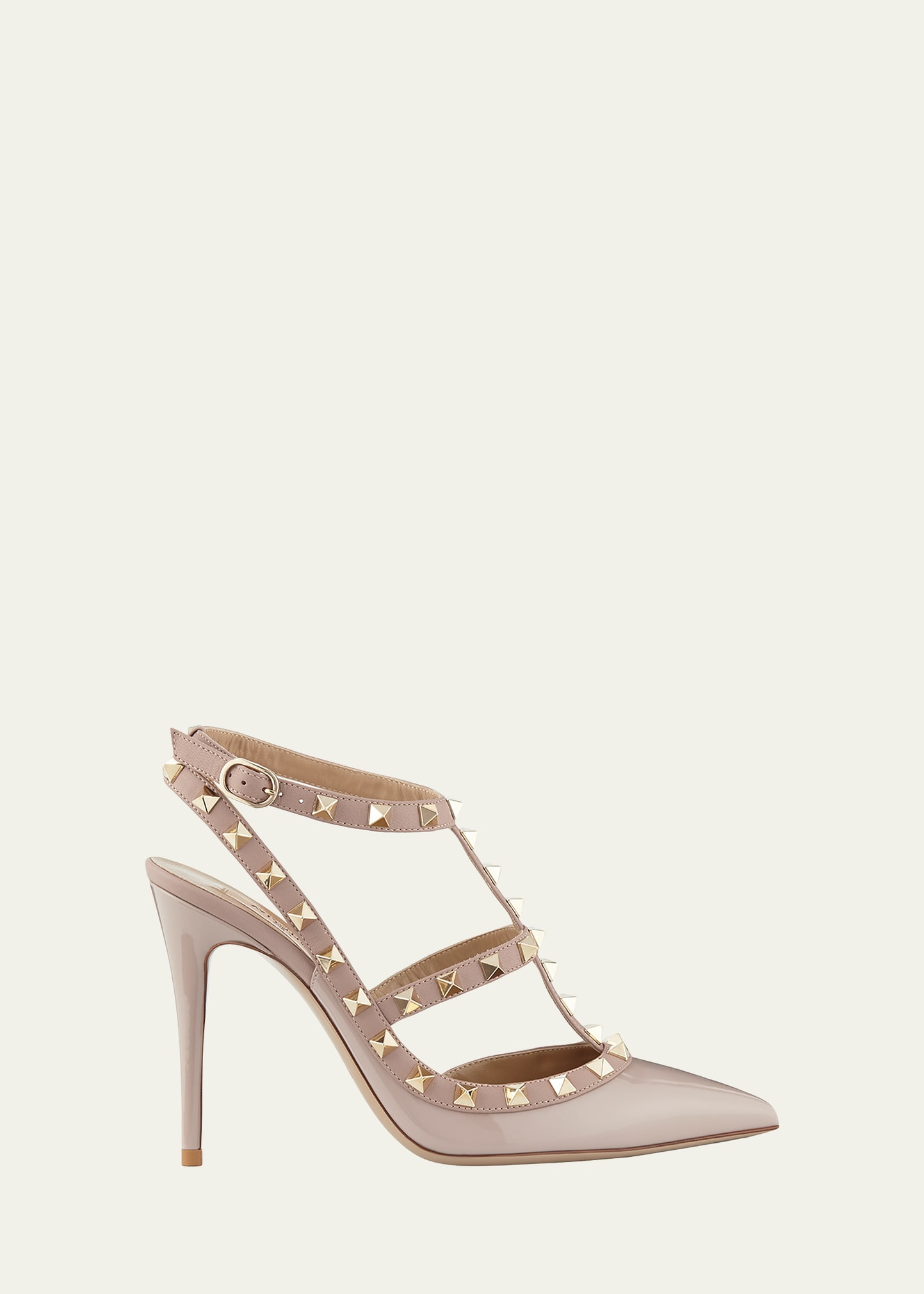 Valentino Rockstud 65 Patent Leather Pumps In Poudre