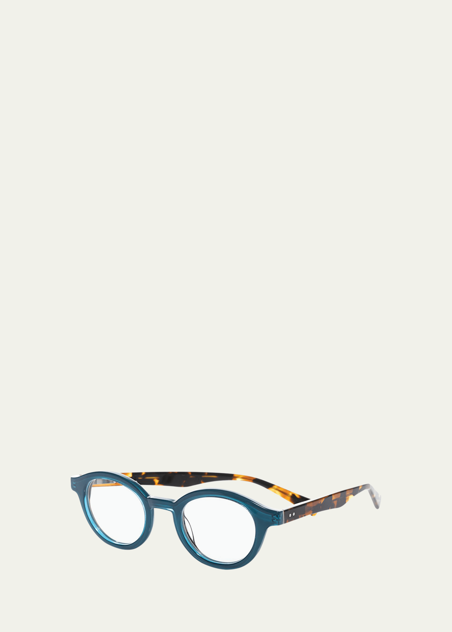 TV Party Round Two-Tone Readers, Blue/Tortoise