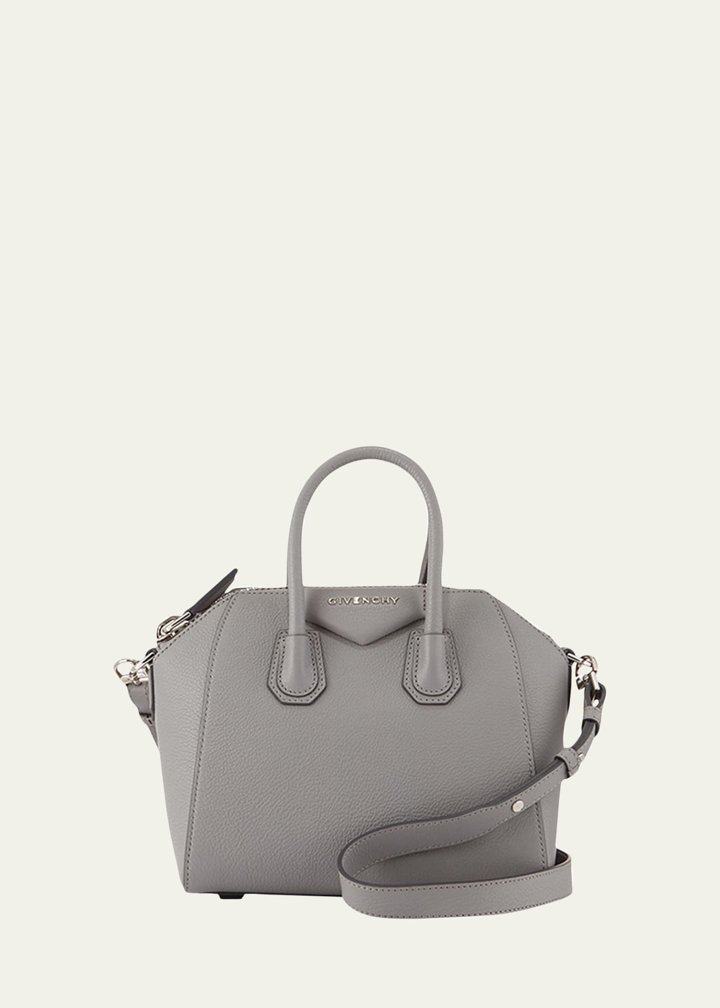 Shop Givenchy Antigona Mini Top Handle Bag In Grained Leather In Black