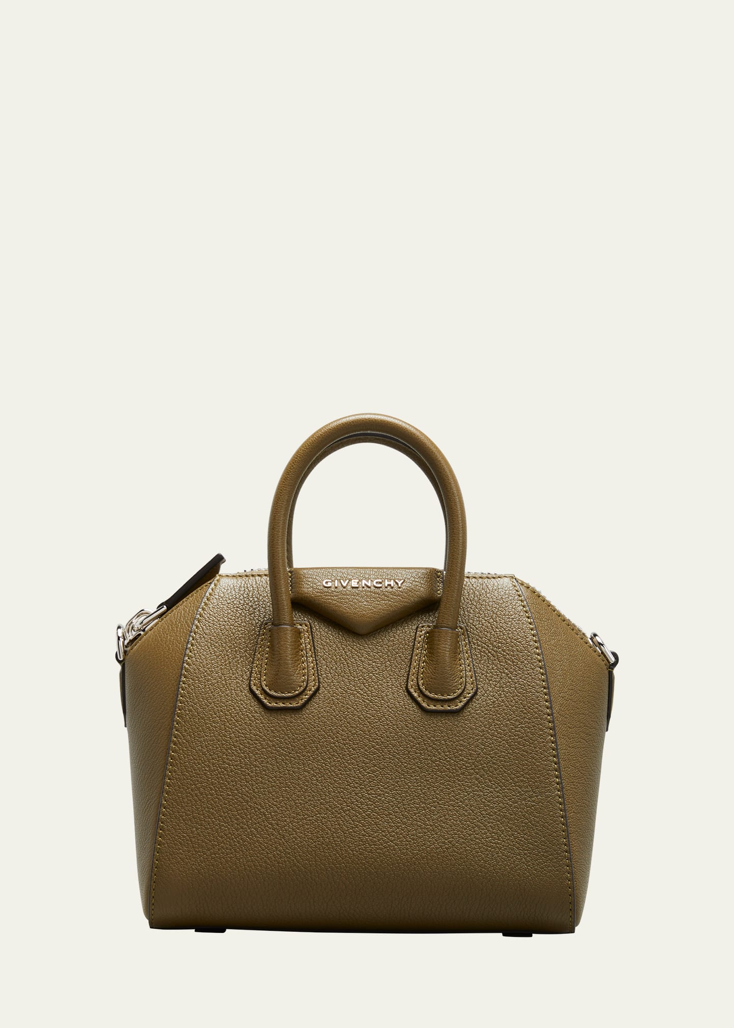 Givenchy Antigona Mini Grained Leather Bag In Dark Khaki