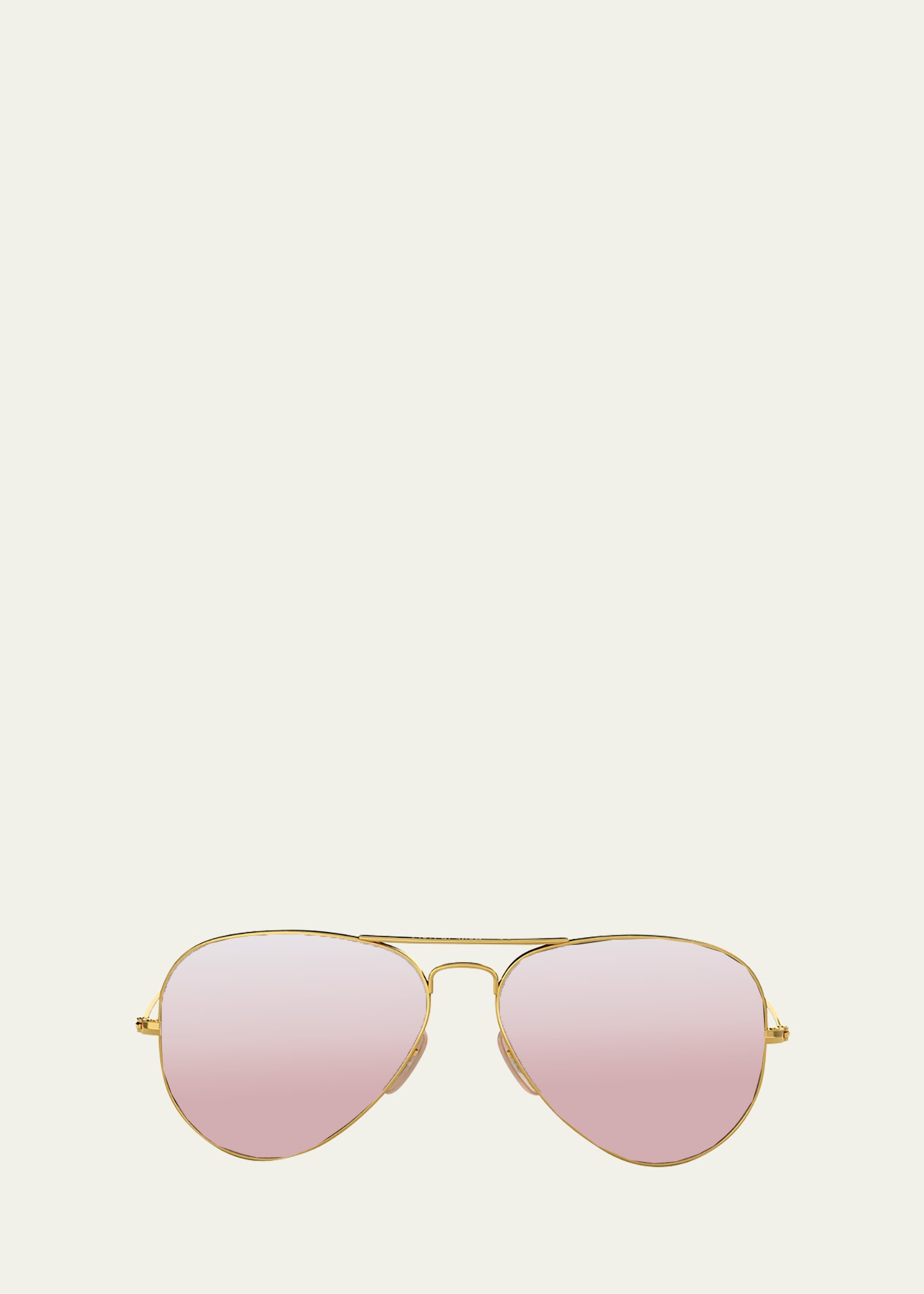 Ray Ban Mirrored Flash Aviator Sunglasses In Gold/pink