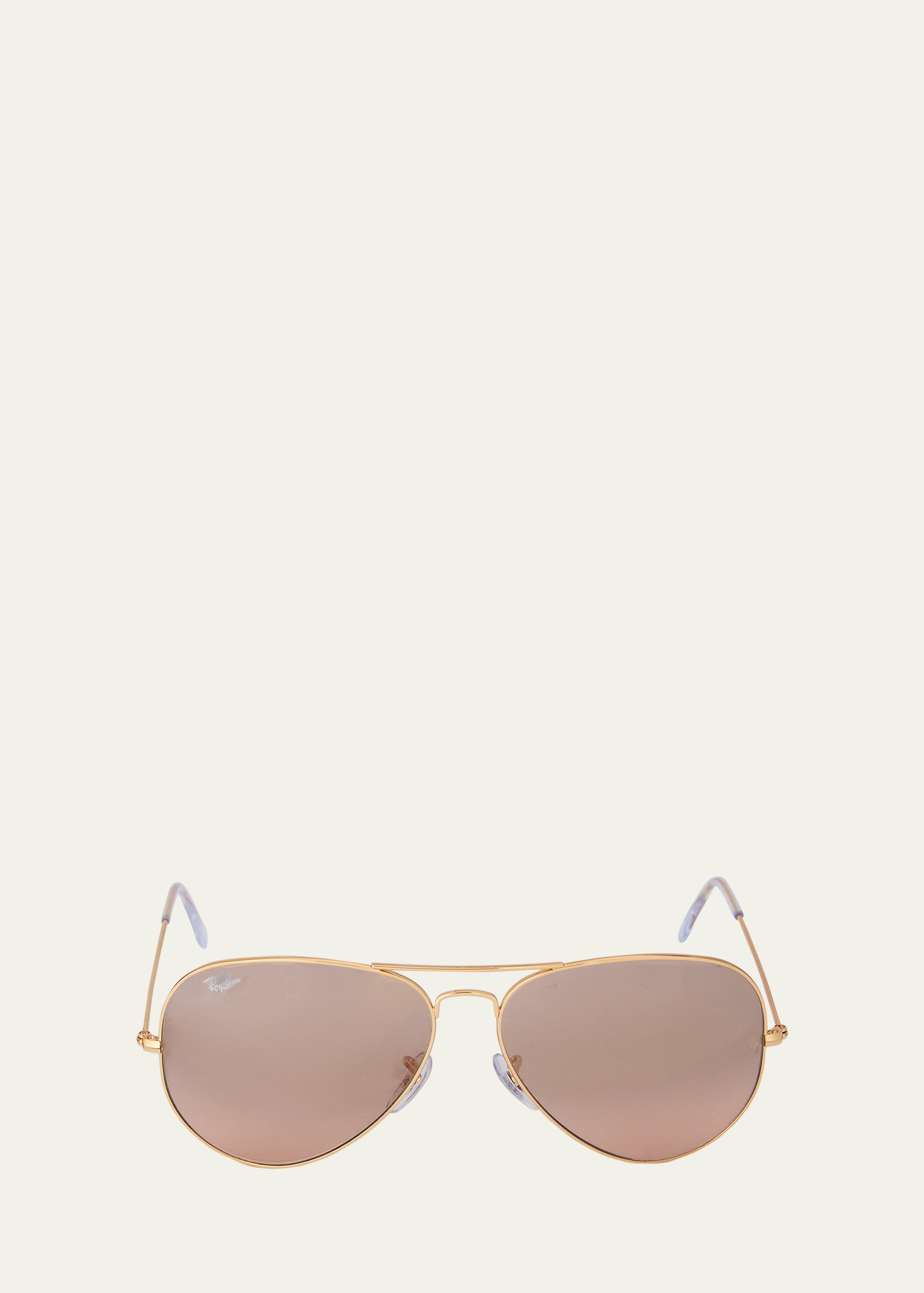 Ray Ban Mirrored-lens Aviator Sunglasses In Light Brown