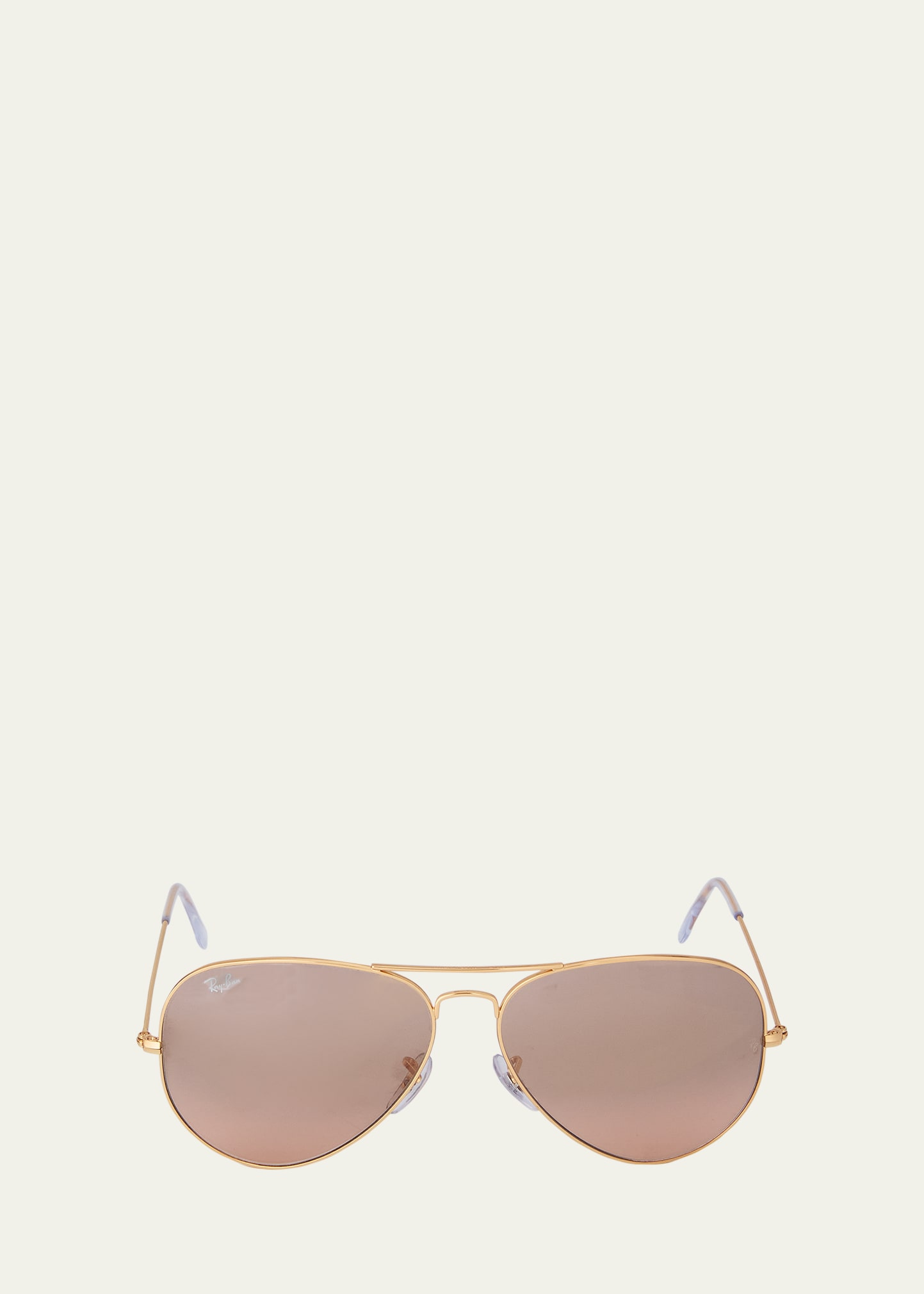 Shop Ray Ban Mirrored Flash Aviator Sunglasses In Light Brown