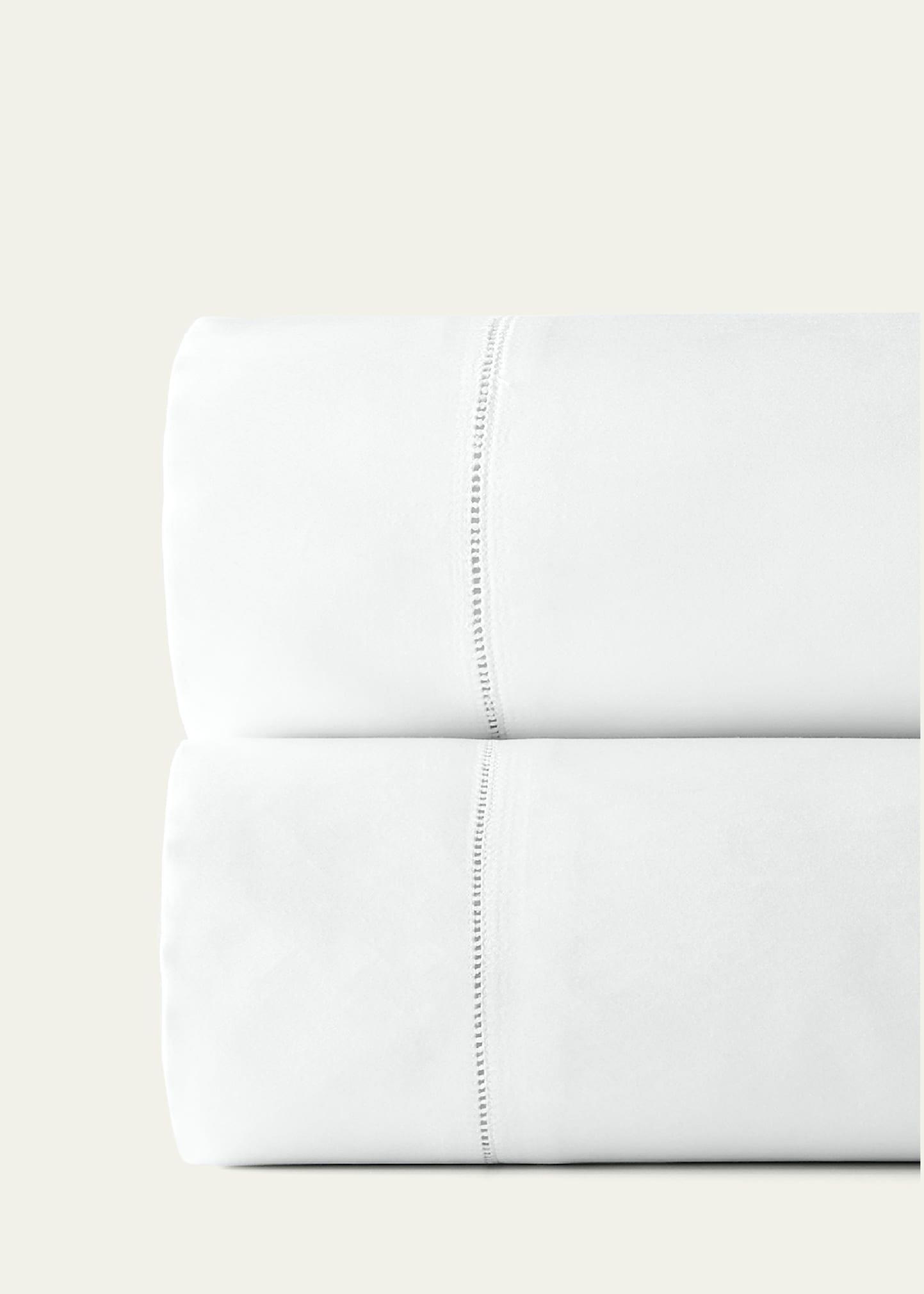 Sferra 1,020 Thread Count Solid Sateen Fitted Sheet, King In White