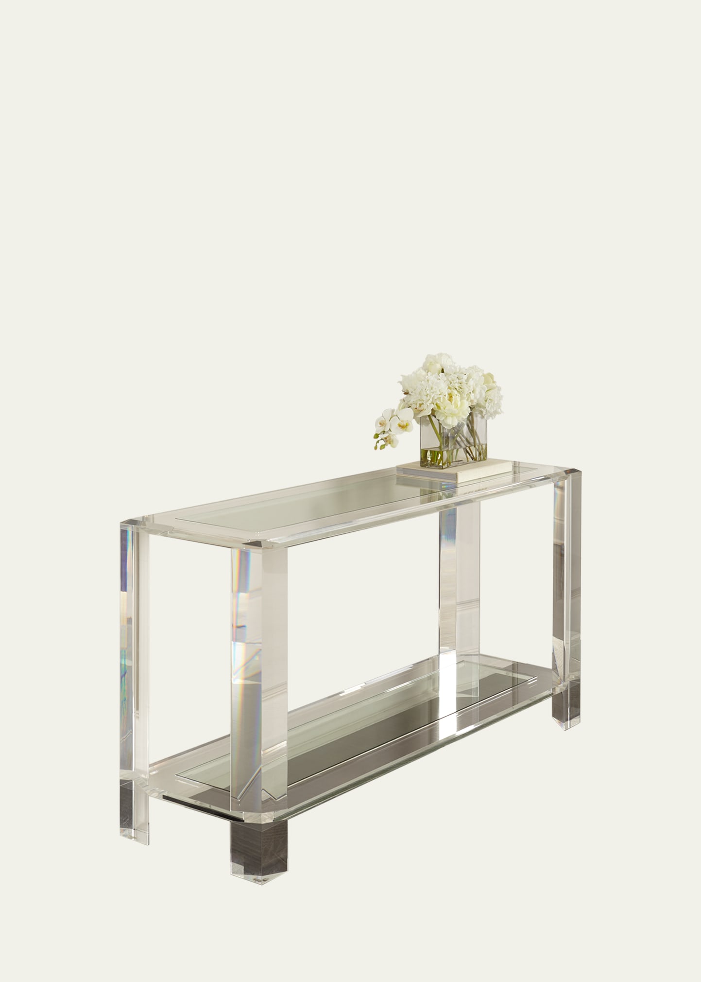 Interlude Home Surrey Acrylic Console Table In Metallic