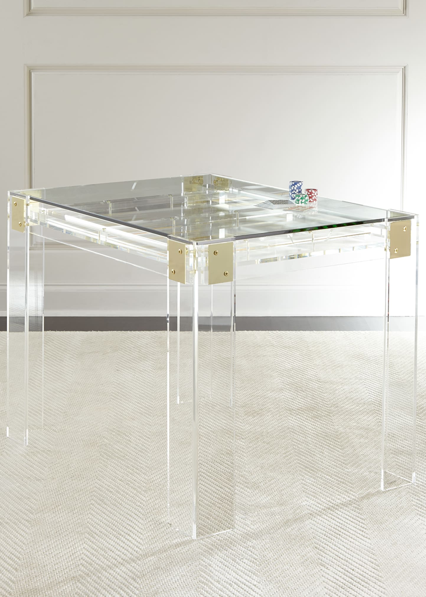 Interlude Home Miranda Acrylic Backgammon Table In Clear Acrylic
