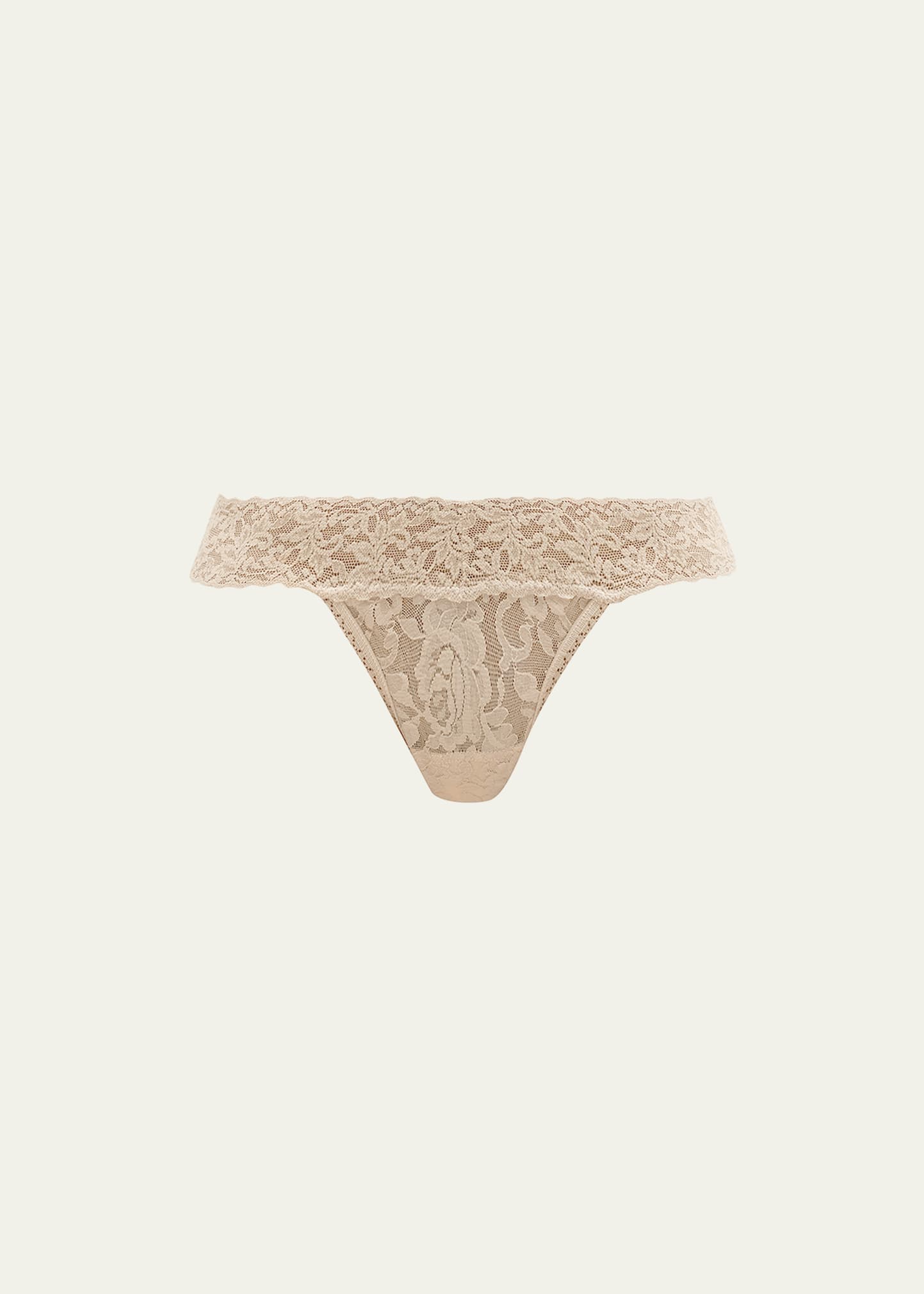 Hanky Panky Rolled Low-rise Lace Thong In Chai