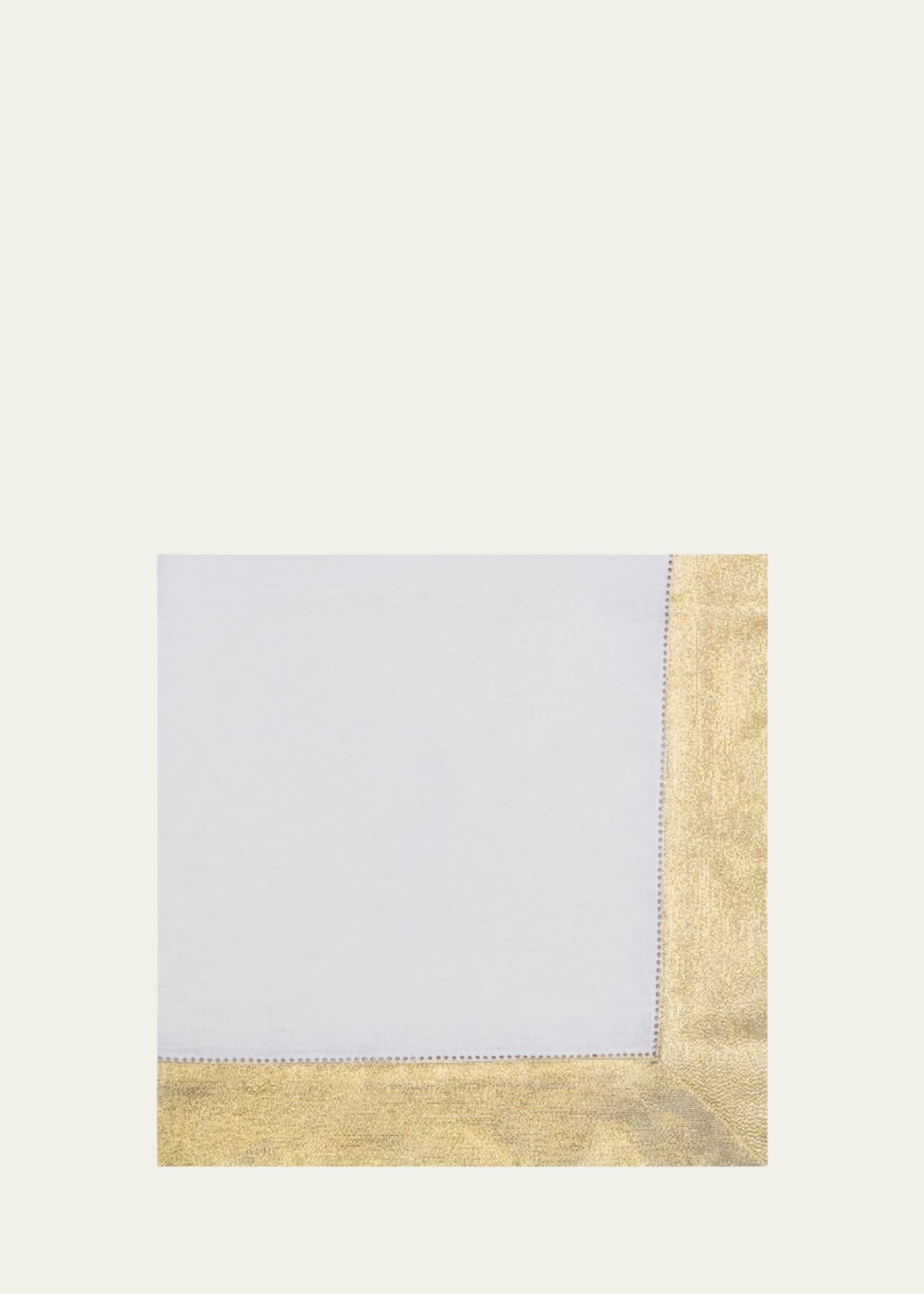 Shop Nomi K Shimmer-border Linen Napkin, Gold