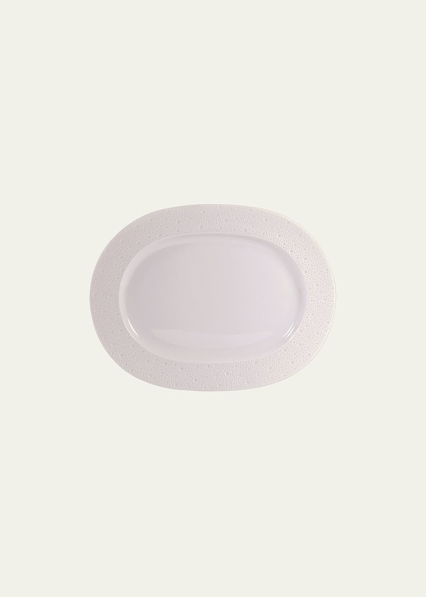 Ecume White Oval Platter, 14"