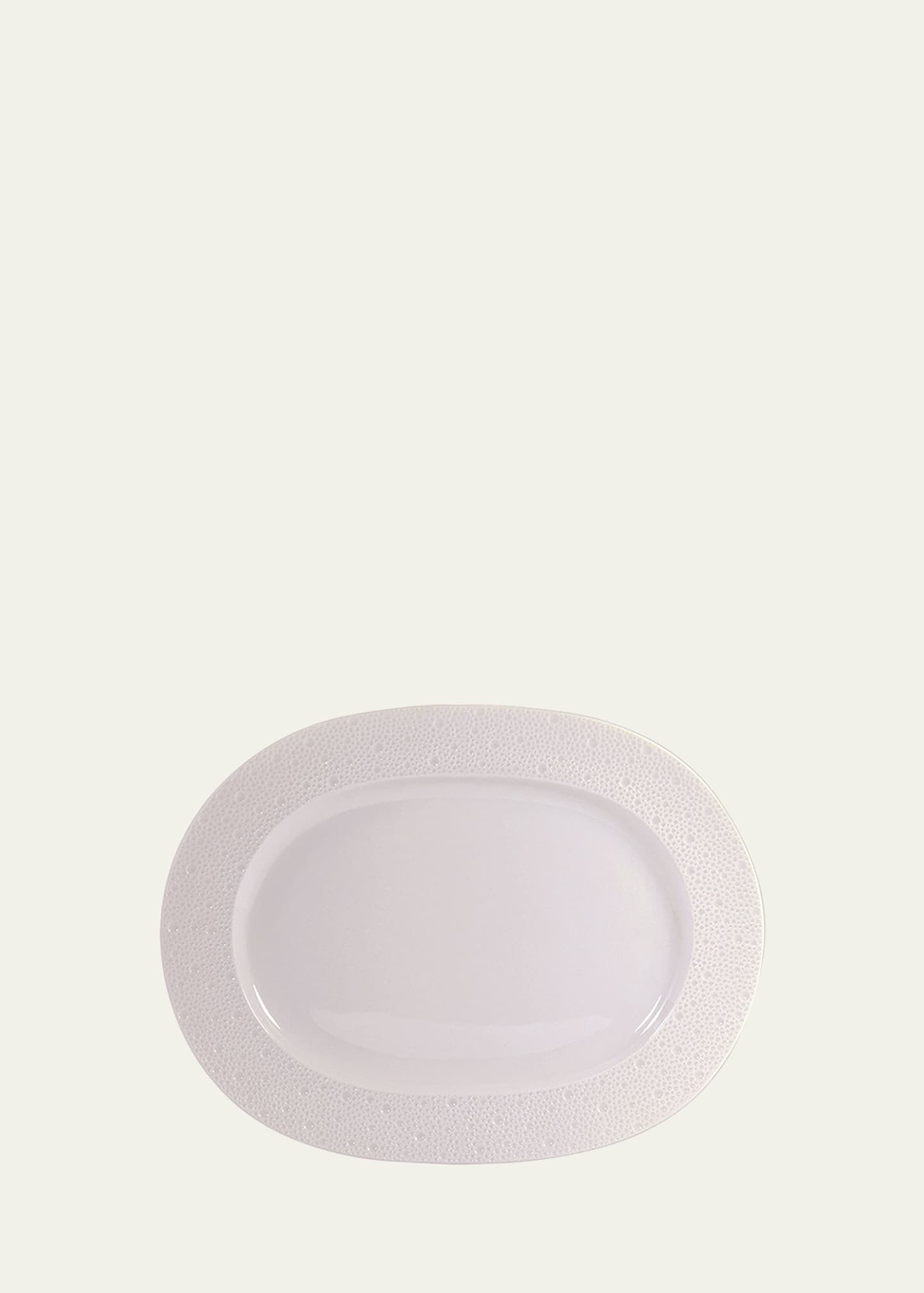 Ecume White Oval Platter, 12"