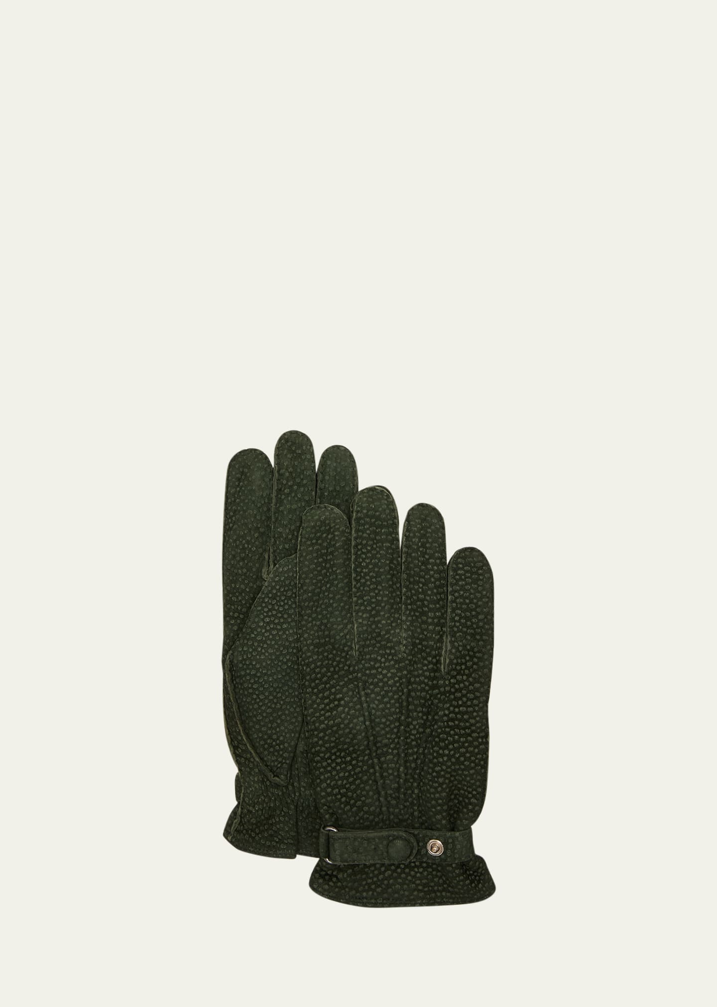 Hestra Gloves Men's Winston Cashmere-lined Carpincho Leather Gloves In Dark Green