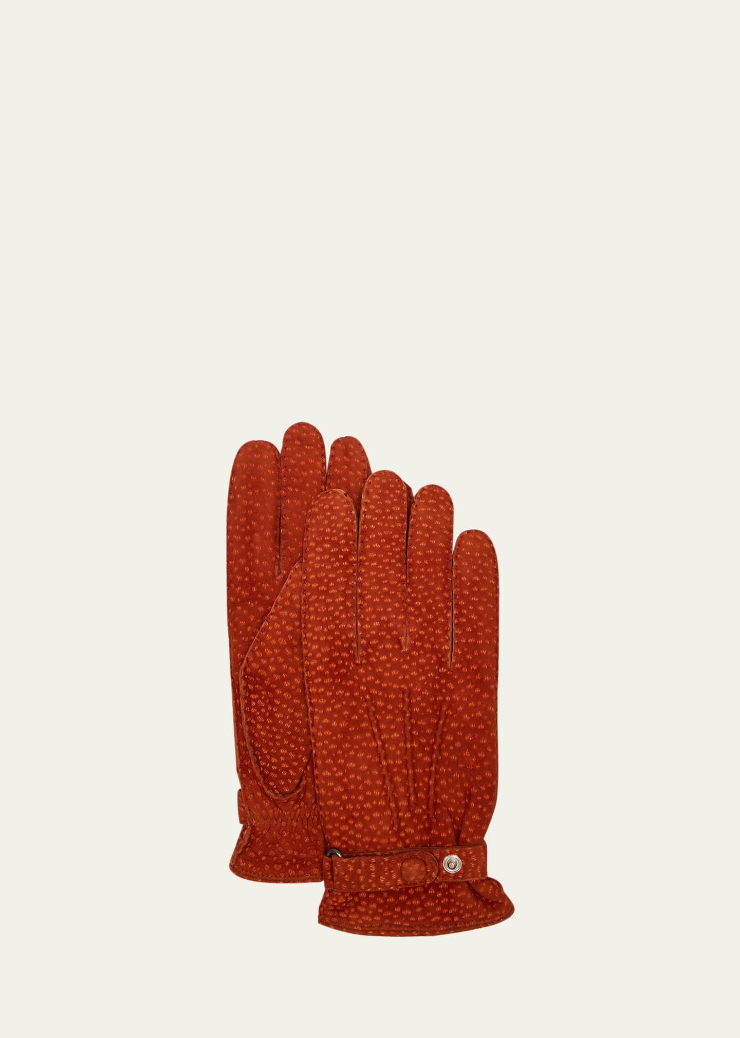 Hestra Gloves Men's Winston Cashmere-lined Carpincho Leather Gloves In Brick Red