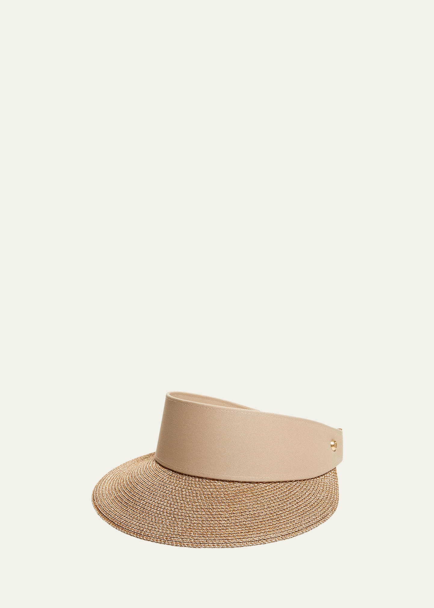 Eric Javits Champ Woven Visor In Gold / Sand