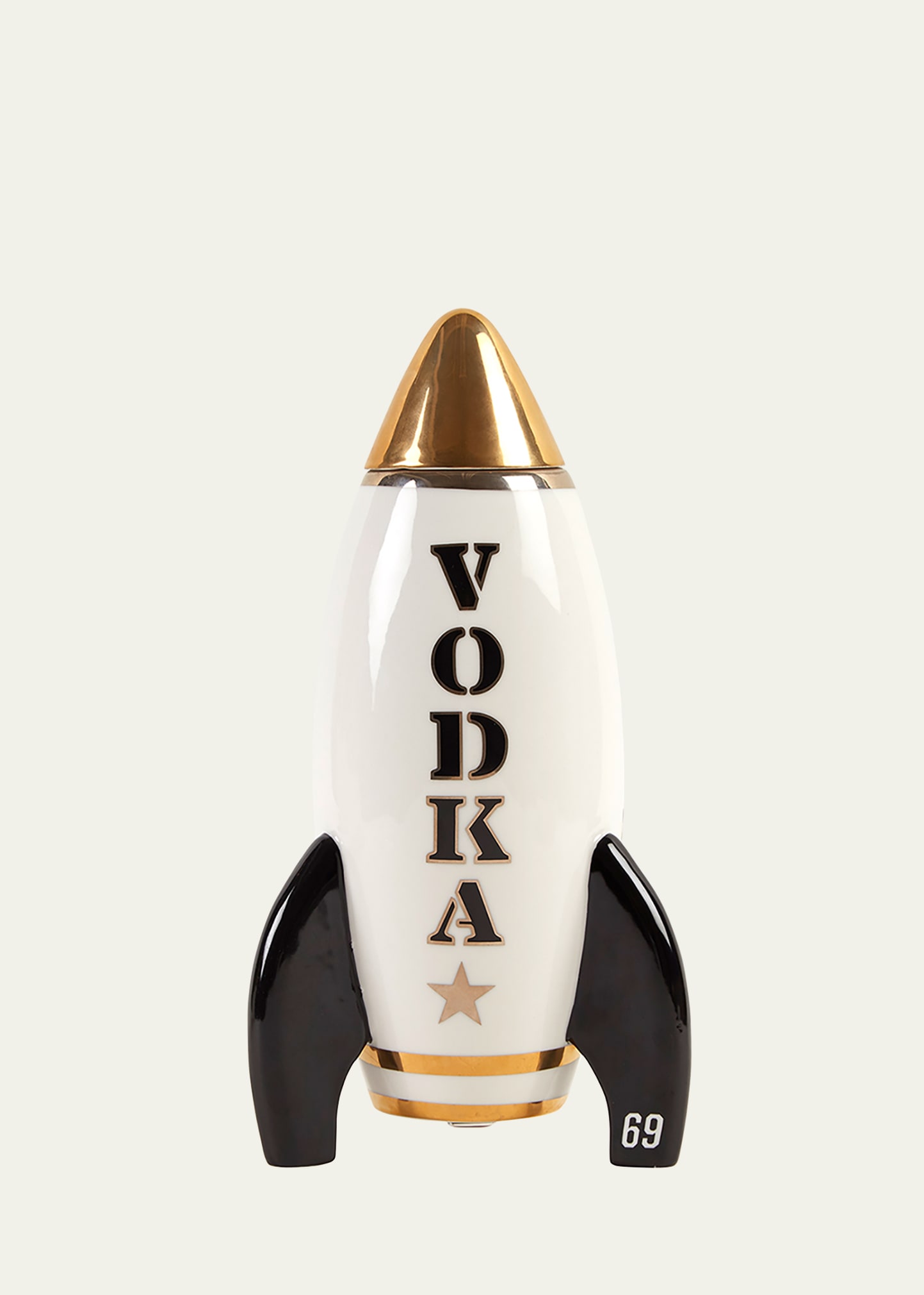 Shop Jonathan Adler Vodka Rocket Decanter In White/black