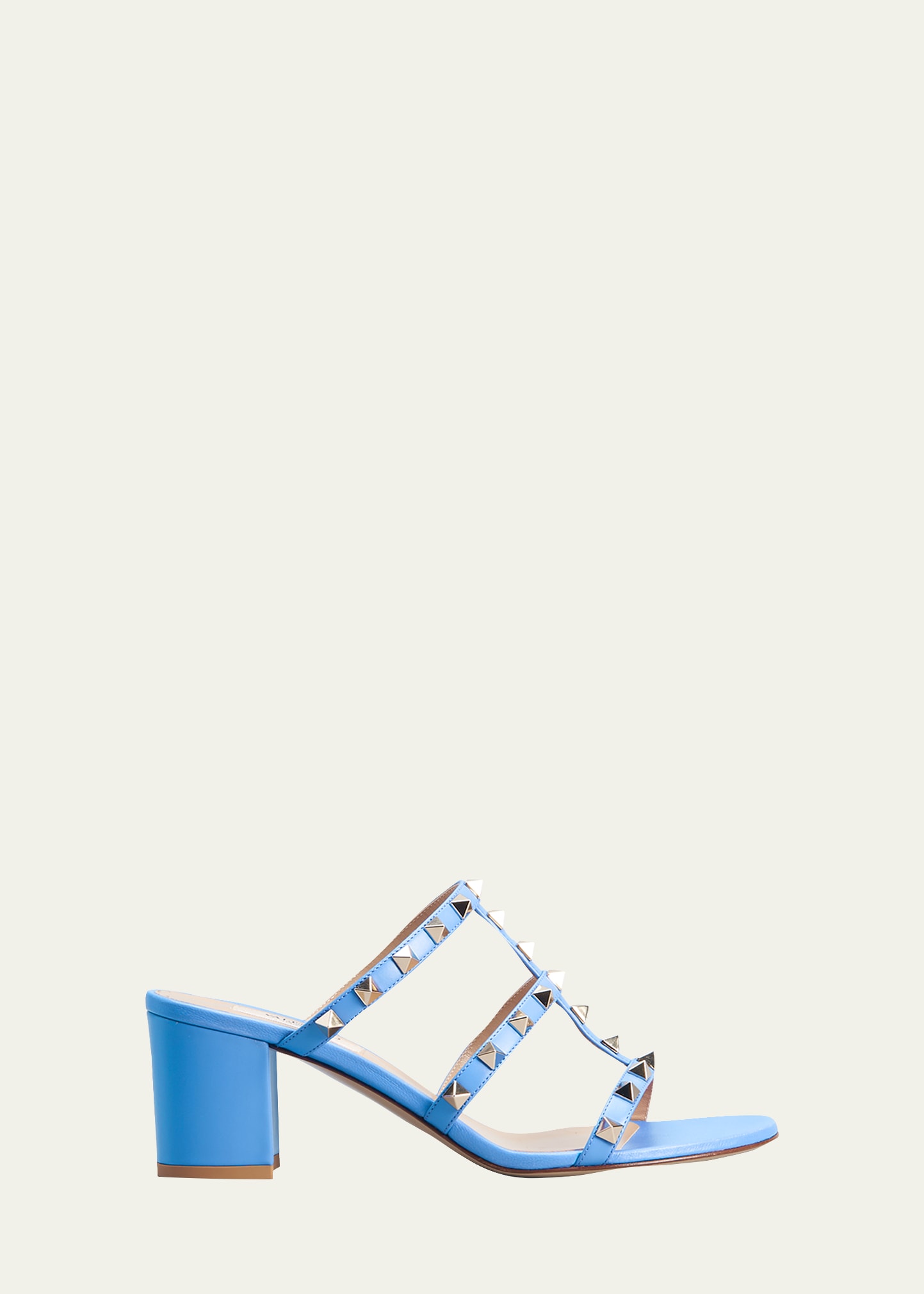 VALENTINO GARAVANI ROCKSTUD CAGED 60MM SLIDE SANDALS