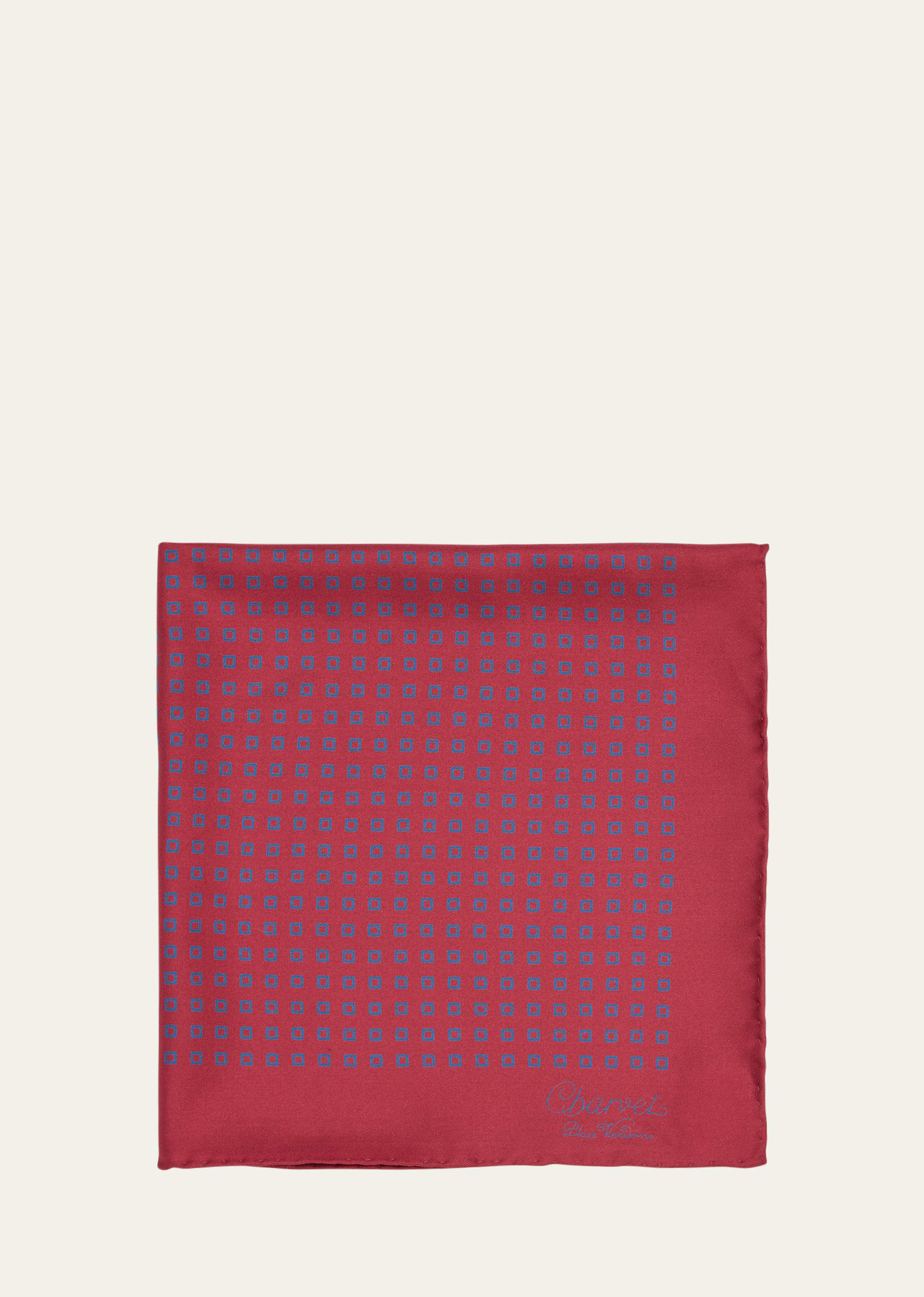 Shop Charvet Men's Printed Silk Pocket Square In White Pattern