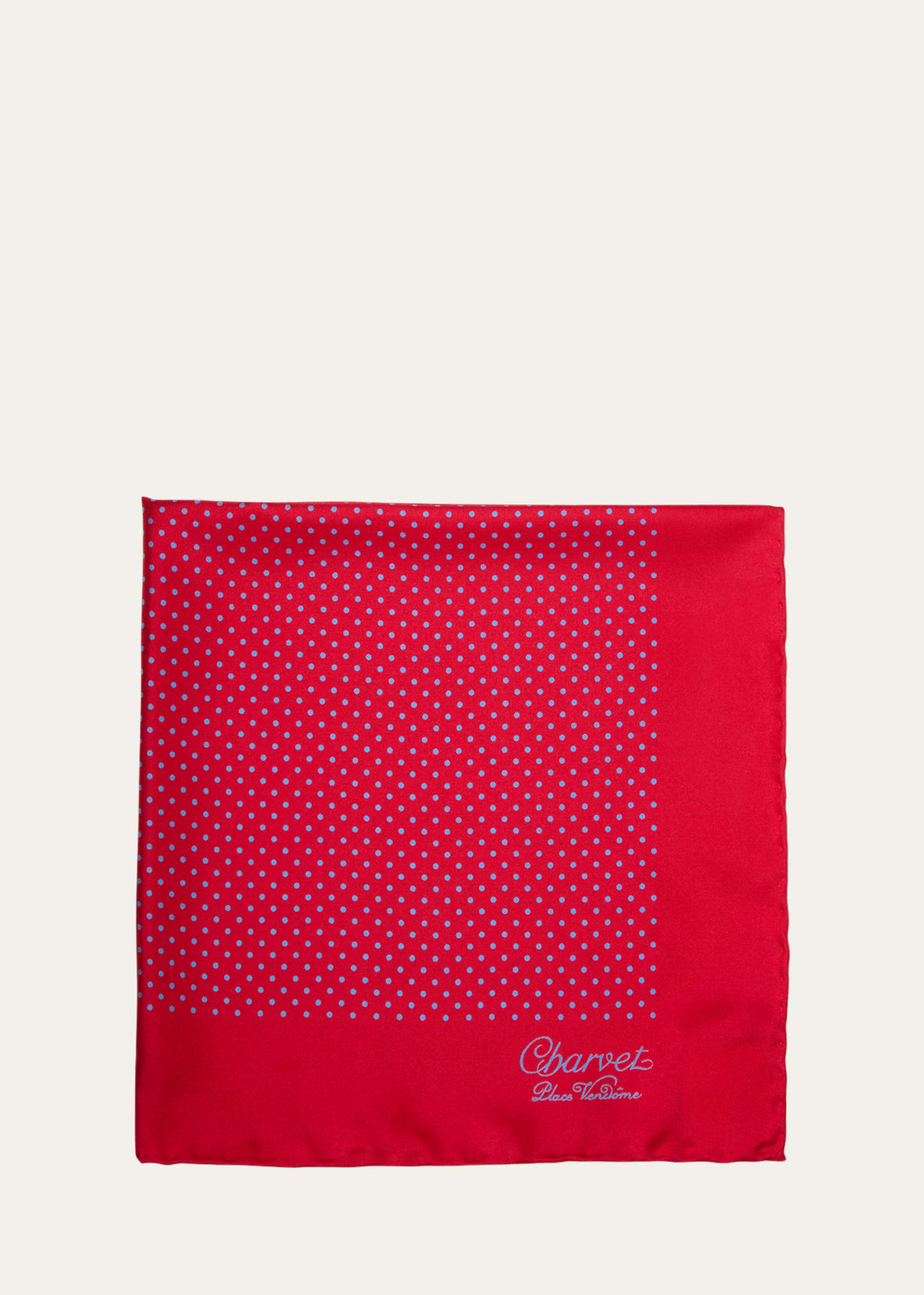 Charvet Men's Silk Dot-print Pocket Square In Red Pattern