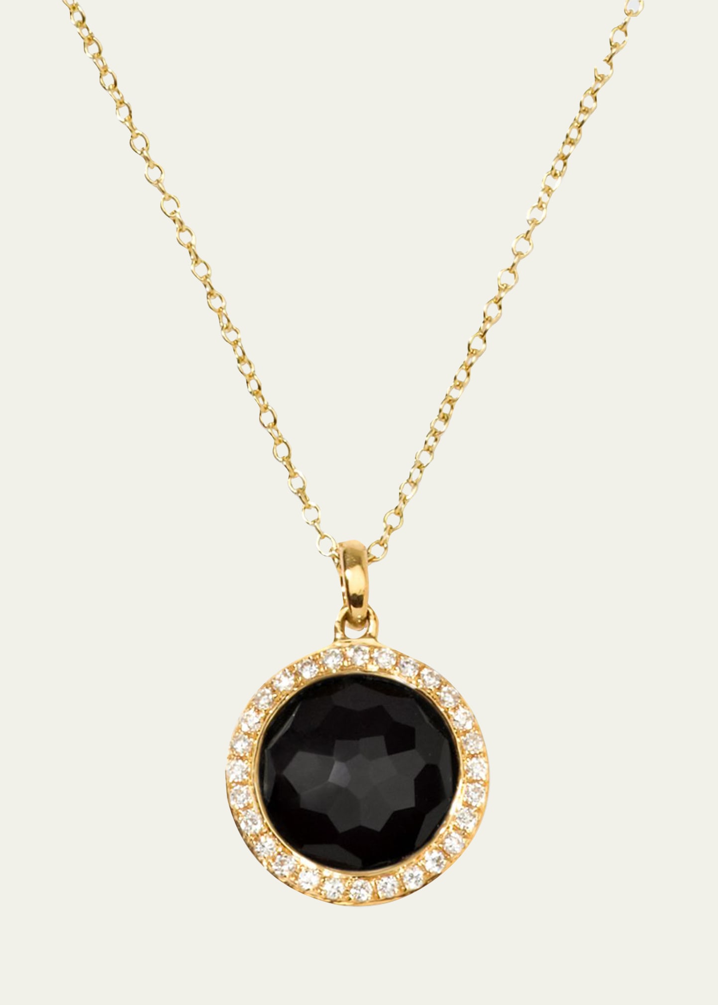 Ippolita Small Pendant Necklace In 18k Gold With Diamonds In Onyx