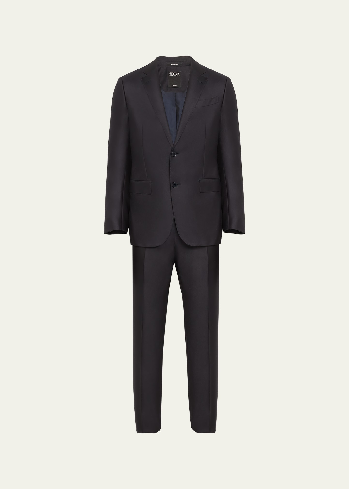 Zegna Luxury Tailoring Suit In Navy Solid