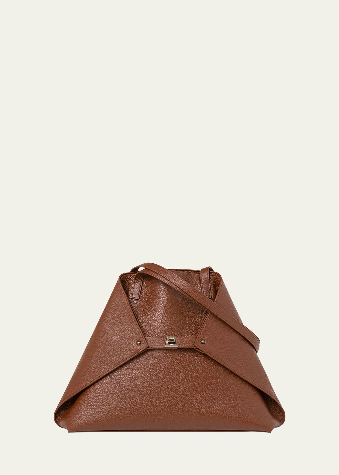 Akris Ai Cervo Medium Shoulder Tote Bag In Red/brown