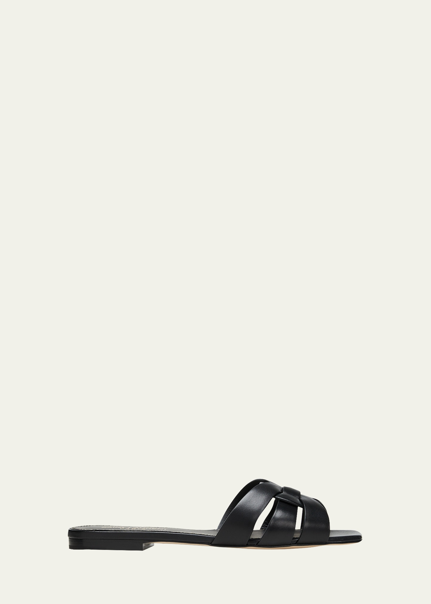Saint Laurent Woven Leather Sandal Slide