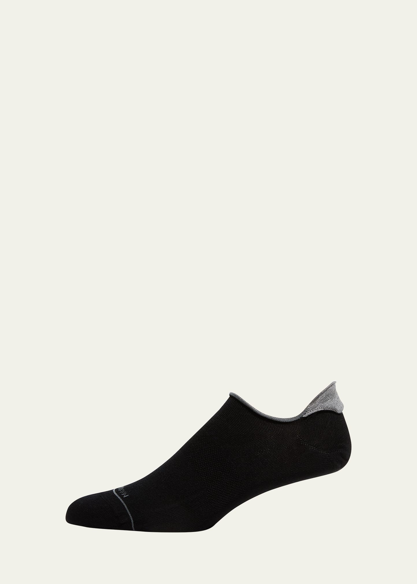 Marcoliani Men's No-show Sneaker Socks In Black Pattern