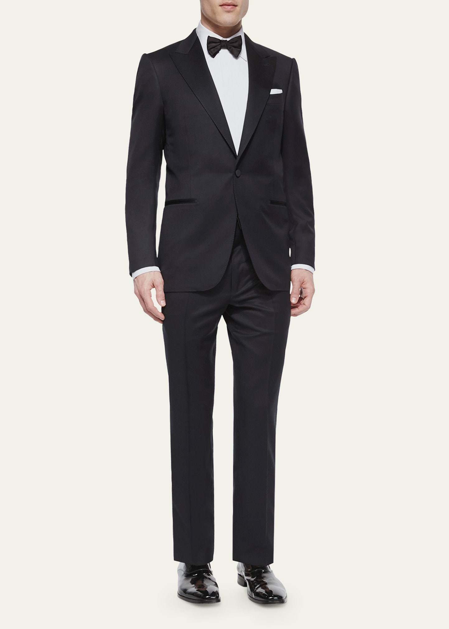 Zegna Men's Peak-lapel One-button Wool Tuxedo In Black