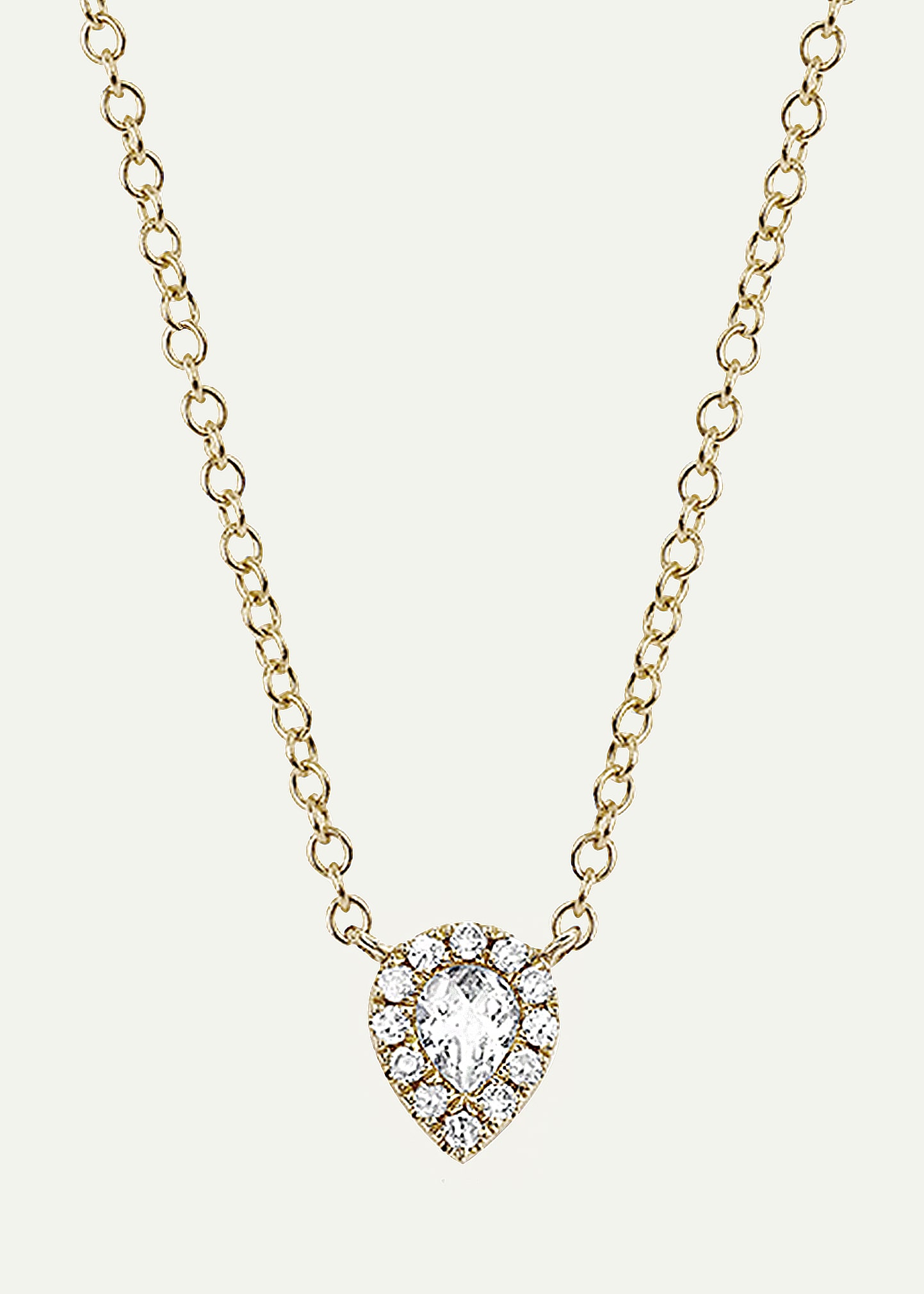 EF Collection White Topaz & Diamond Teardrop Necklace
