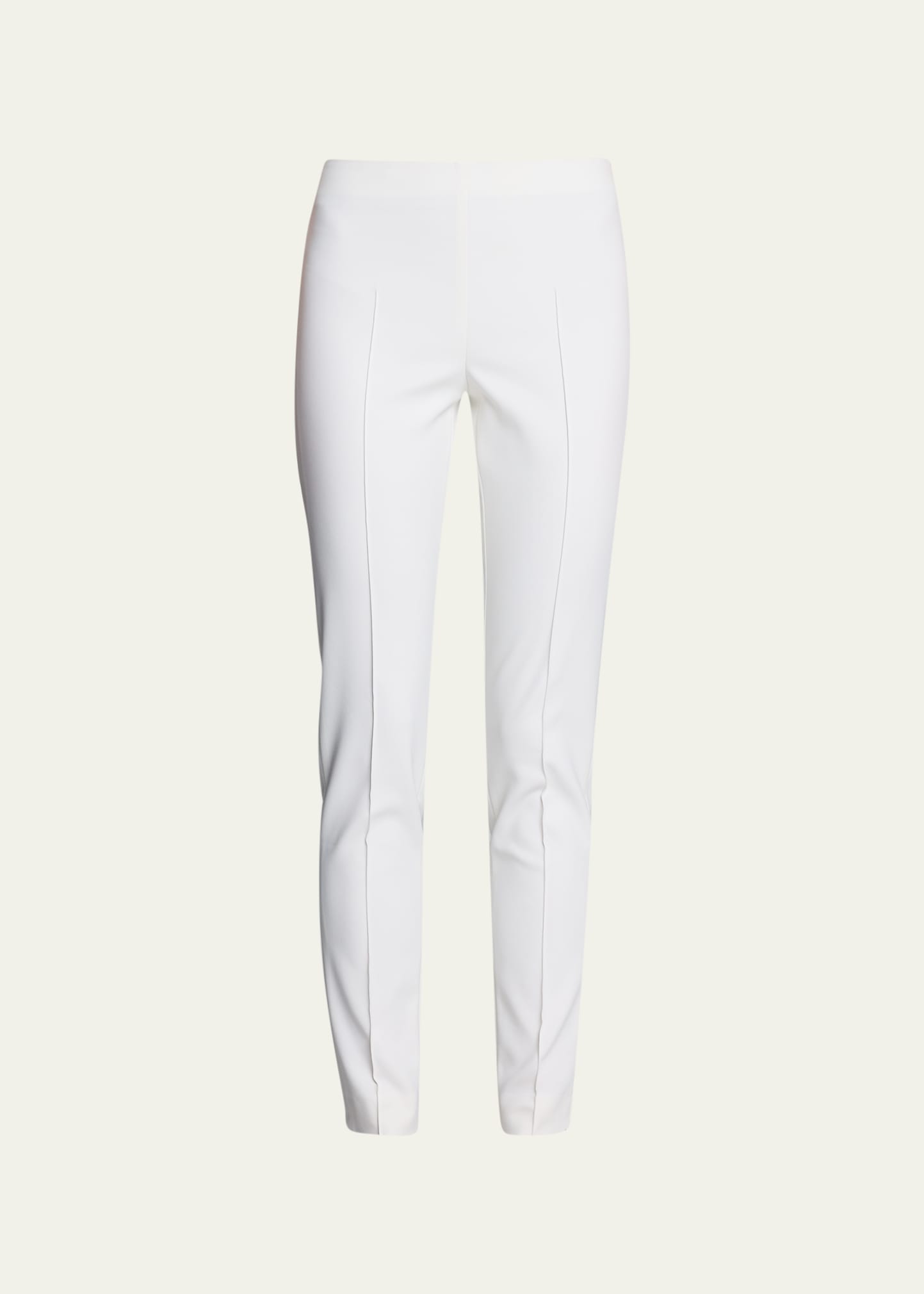 Akris Melissa Slim Techno Cotton Blend Pants In Ivory