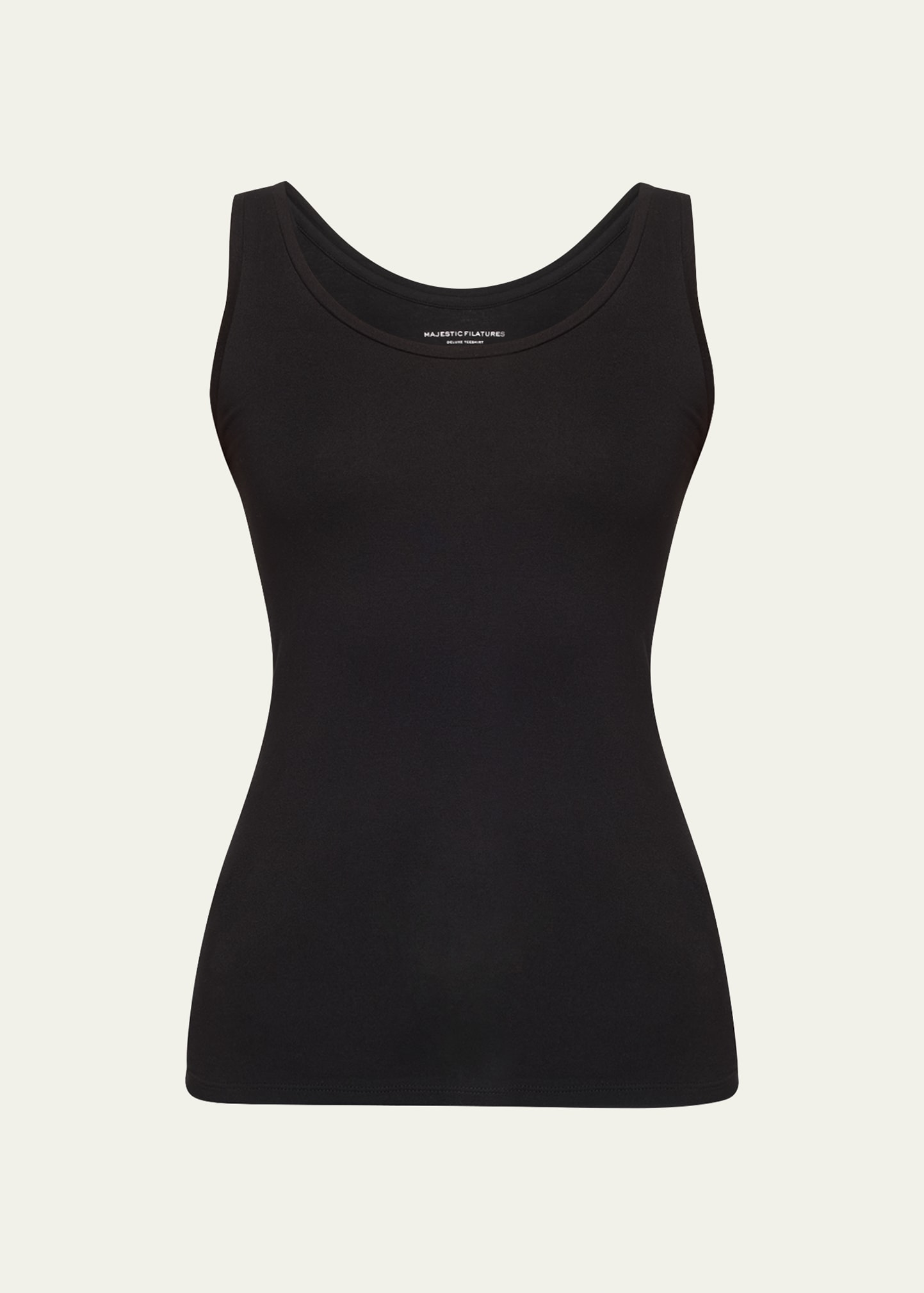 Majestic Soft Touch Scoop-neck Tank In Black