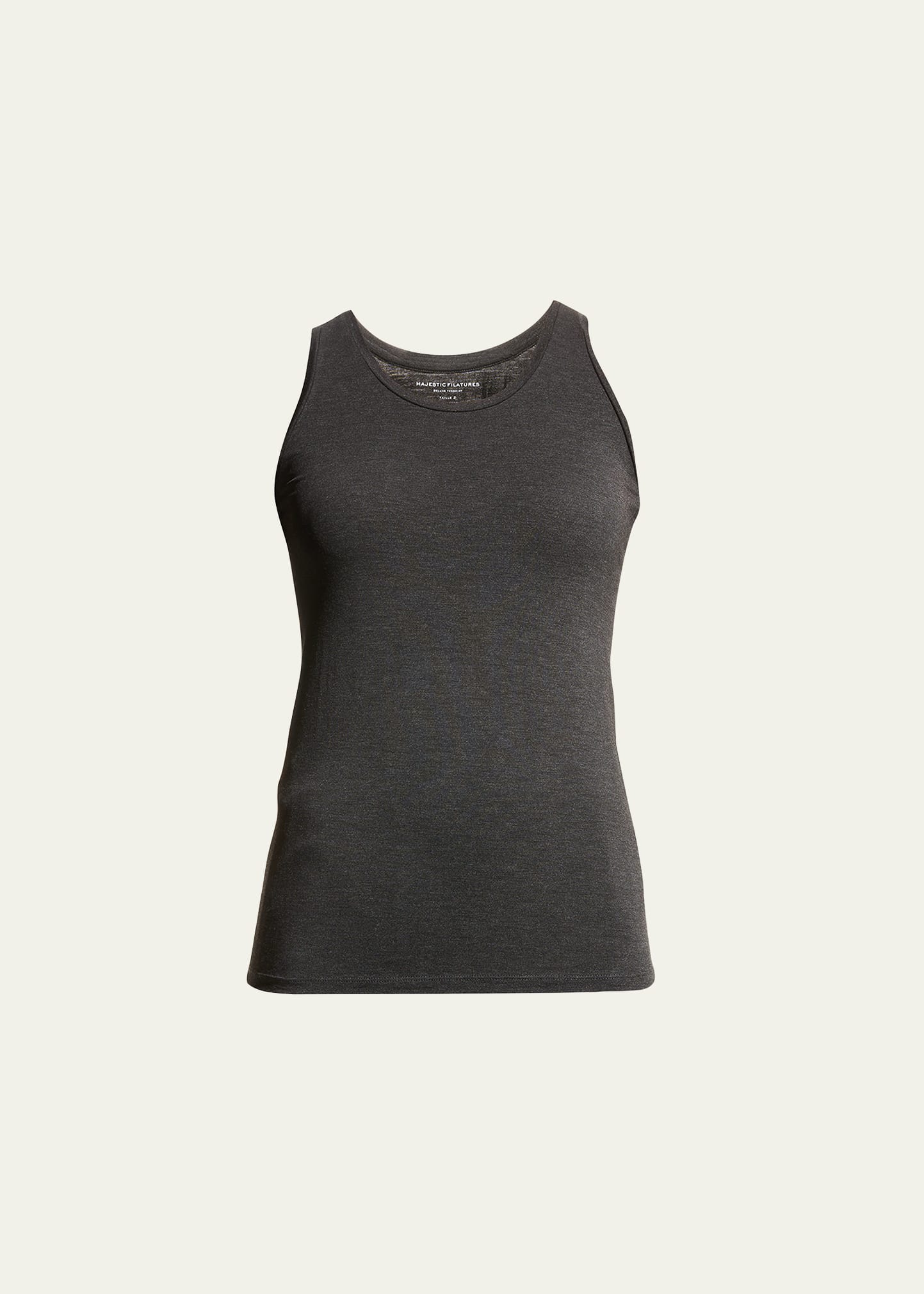 Shop Majestic Soft Touch Scoop-neck Tank In Anthracite
