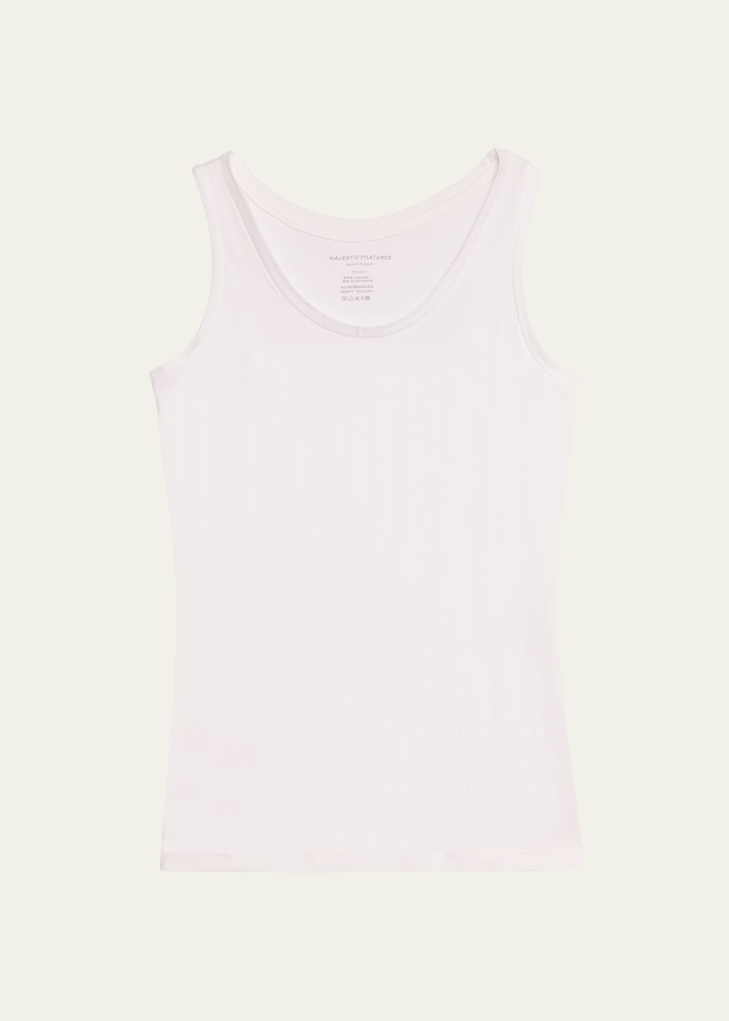 Majestic Soft Touch Scoop-neck Tank In White