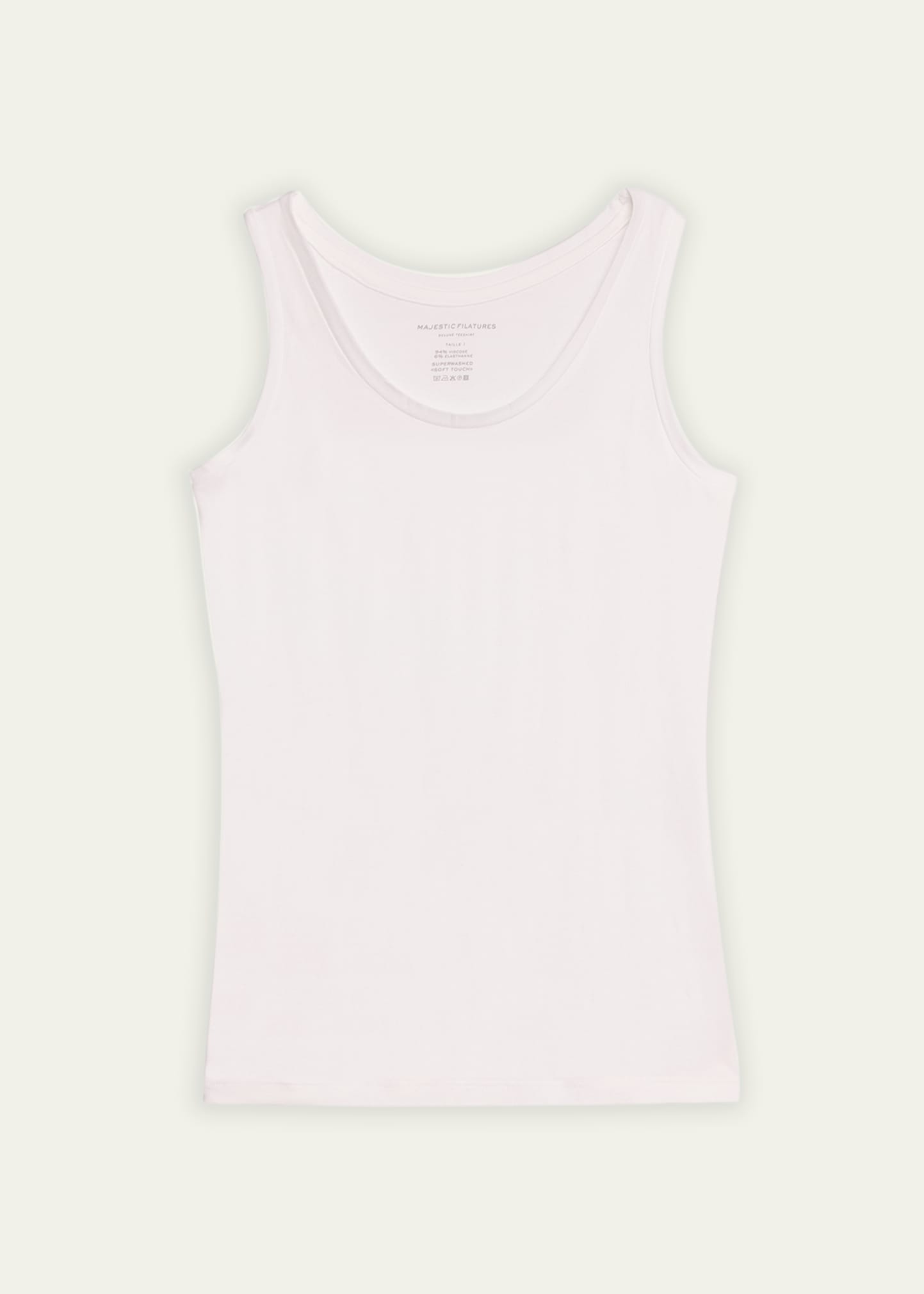 Majestic Soft Touch Scoop-neck Tank In White