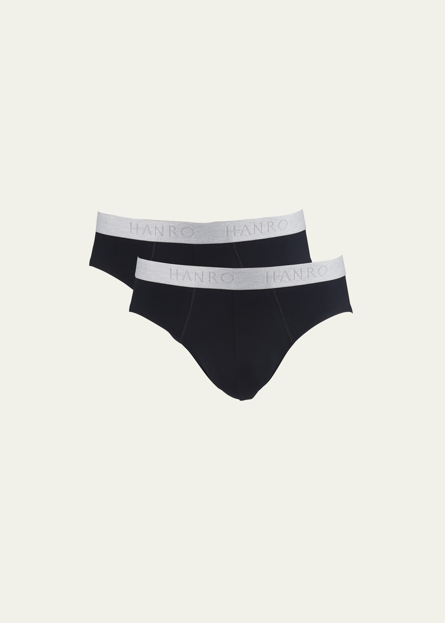 Hanro Cotton Essentials Two-pack Briefs In Black