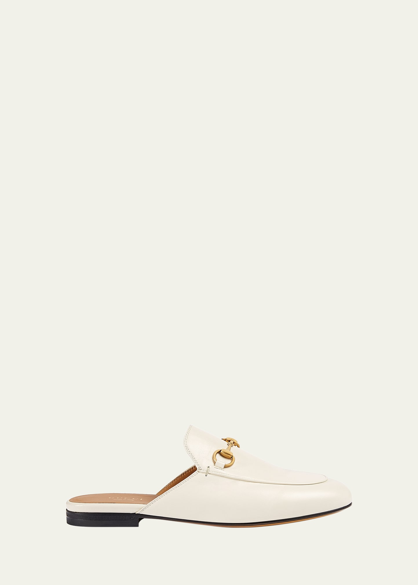 Shop Gucci Princetown Leather Mules In White