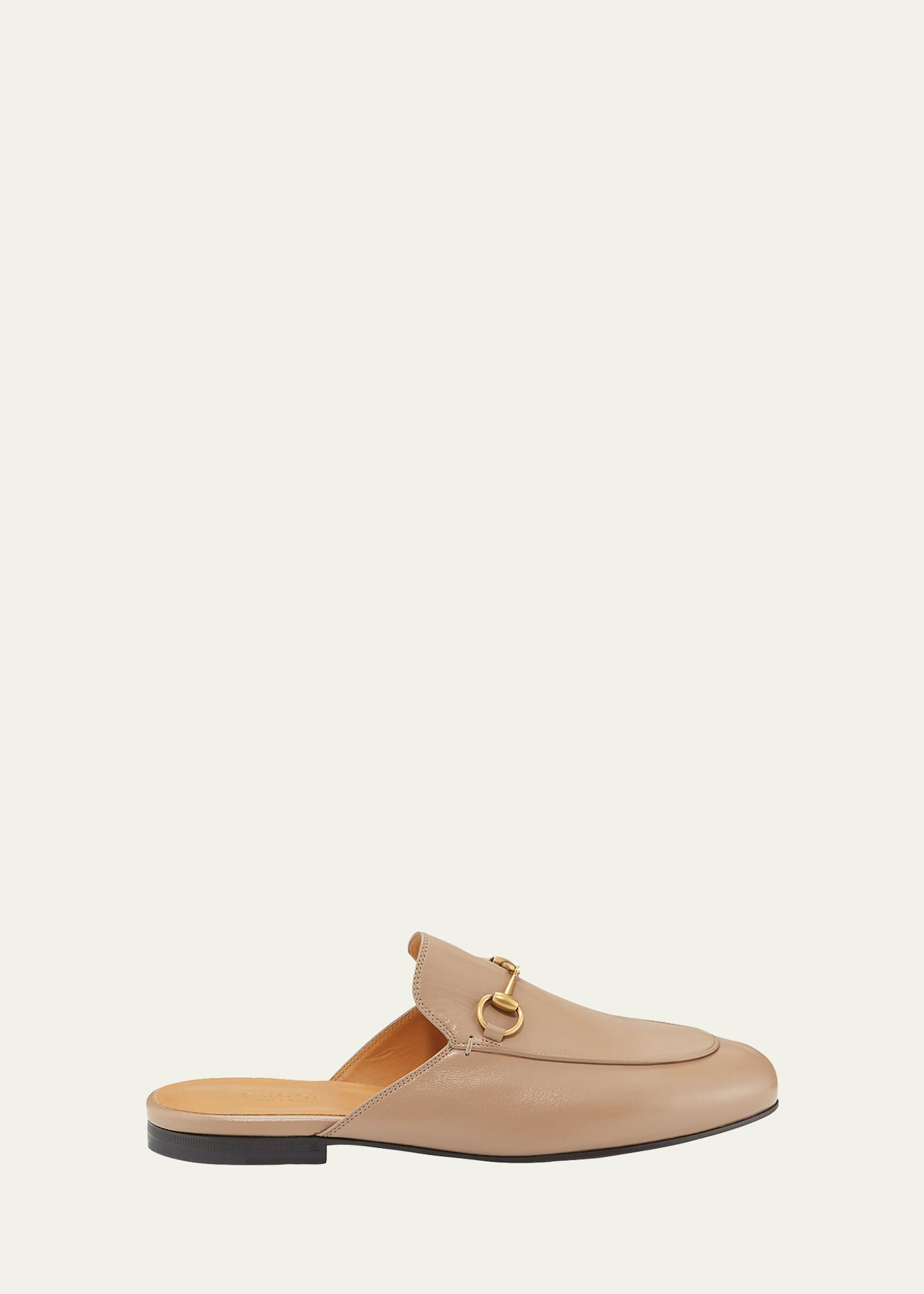 Gucci Princetown Leather Mules In Beige