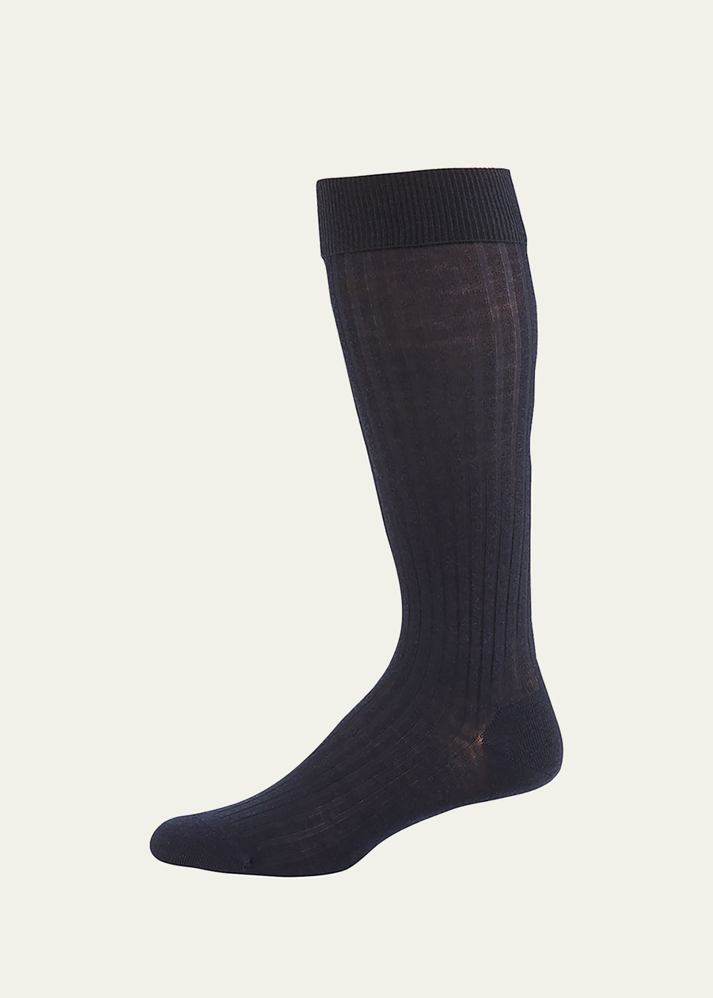 Pantherella Men's Laburnum Over-the-calf Ribbed Merino Wool Socks In Navy