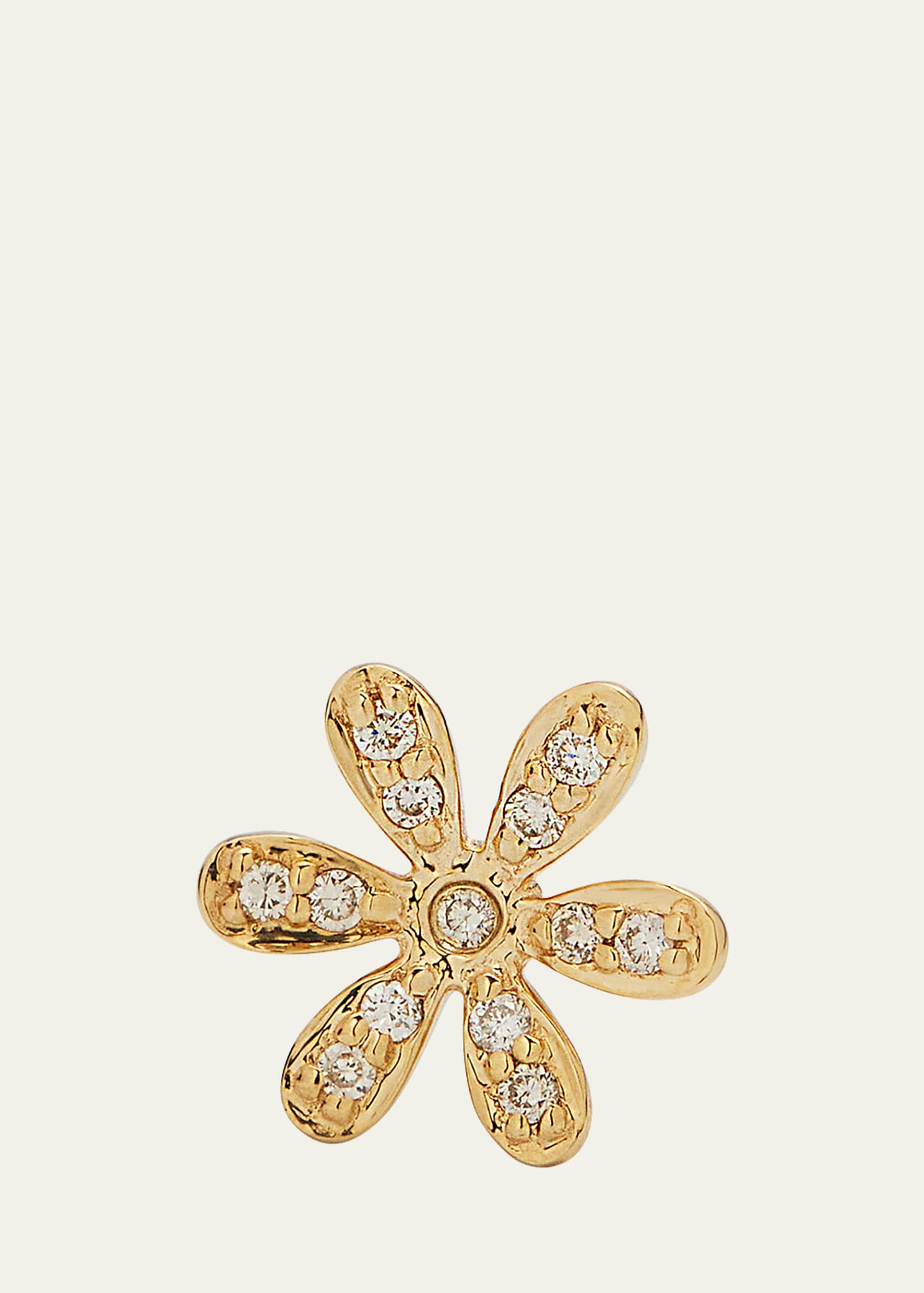 14K Gold Daisy Stud Earring with Diamonds