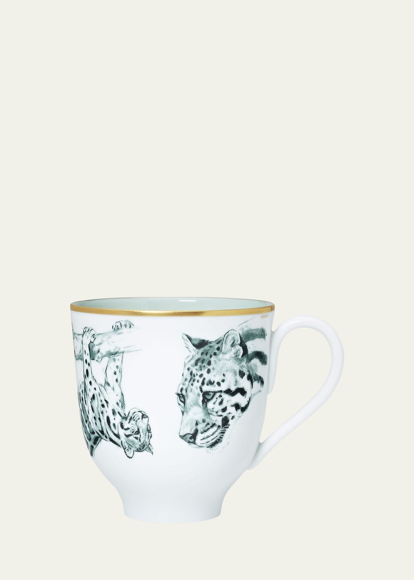Hermes Carnets D'equateur Felines Mug In Green