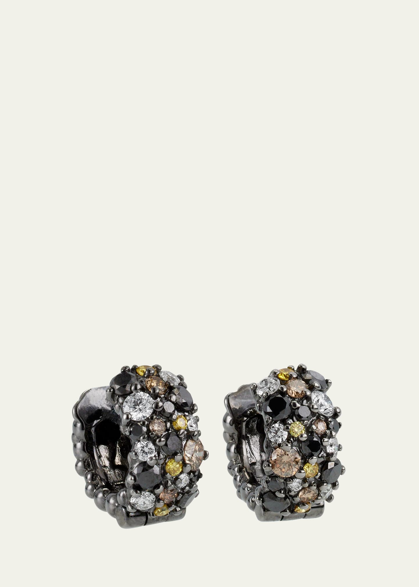 Small Multicolor Diamond Confetti Hoop Earrings