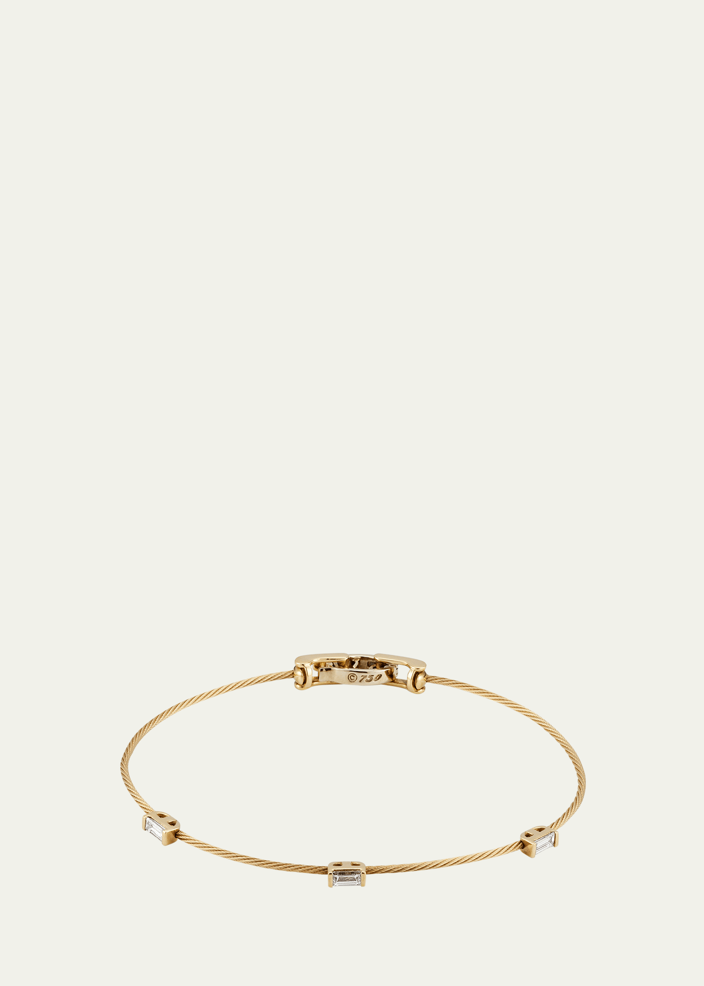 Unity 18k Yellow Gold Wire Bracelet w/ 3 Diamonds