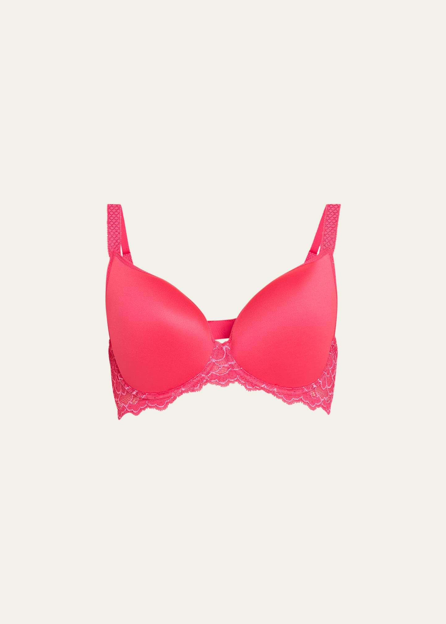 Shop Simone Perele Caresse 3d Plunge Spacer Bra In Teaberry Pink